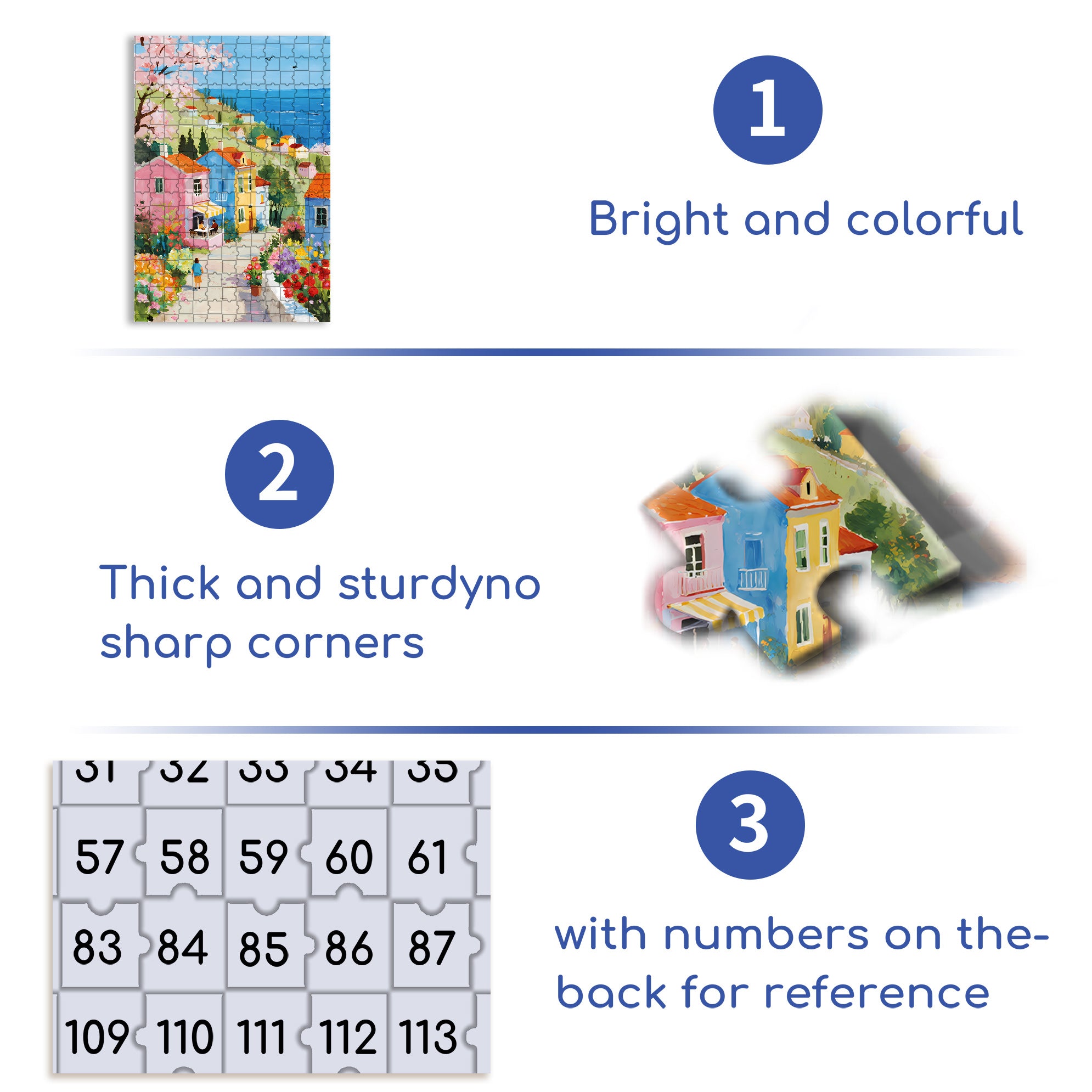 Seaside Town 500pcs/1000pcs Jigsaw Puzzle, Scratch-Resistant, Interactive Family Game & Brain-Boosting DIY Decor, Perfect for Halloween, Christmas & New Year Gifts, Family Puzzle Game