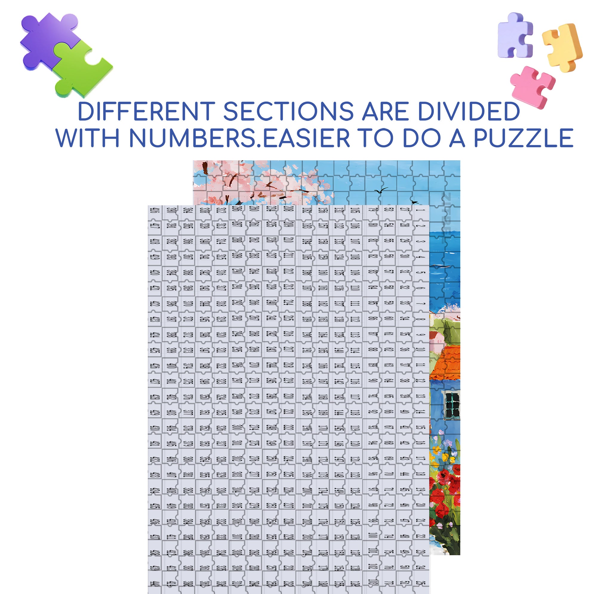 Seaside Town 500pcs/1000pcs Jigsaw Puzzle, Scratch-Resistant, Interactive Family Game & Brain-Boosting DIY Decor, Perfect for Halloween, Christmas & New Year Gifts, Family Puzzle Game