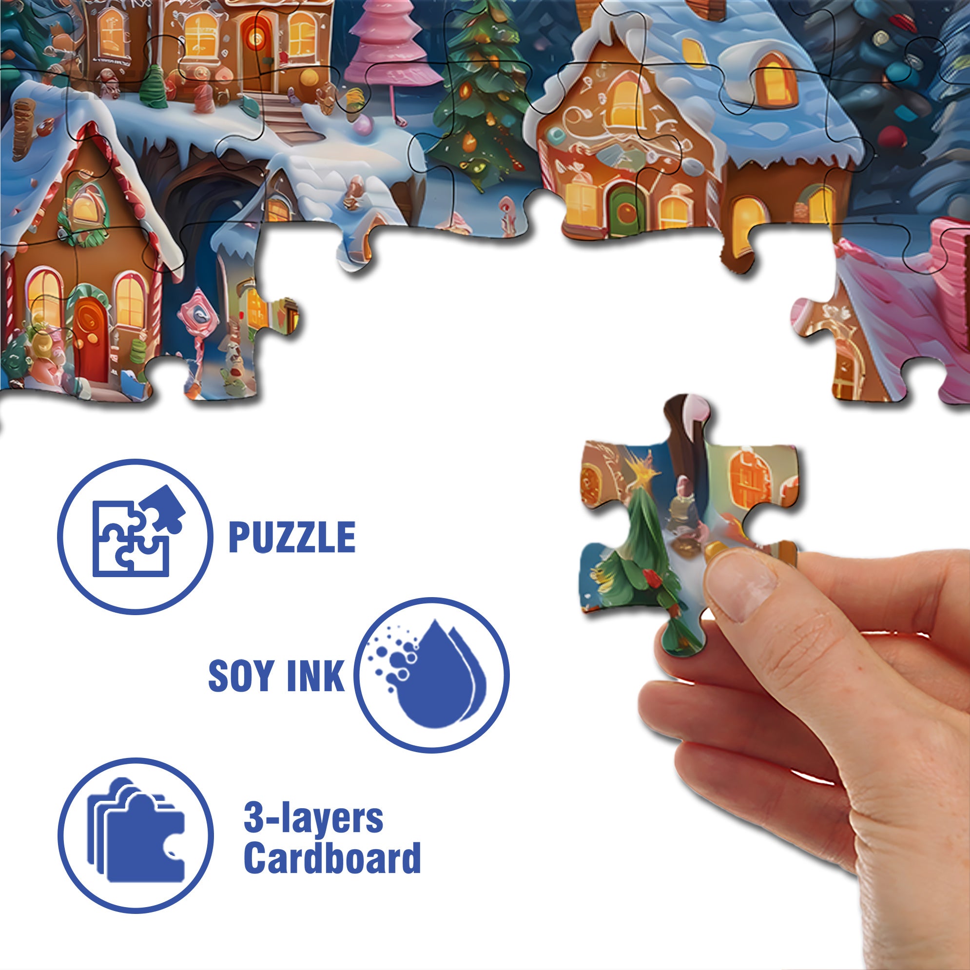 Snow Night 500pcs/1000pcs Jigsaw Puzzle, Scratch-Resistant, Interactive Family Game & Brain-Boosting DIY Decor, Perfect for Halloween, Christmas & New Year Gifts, Family Puzzle Game