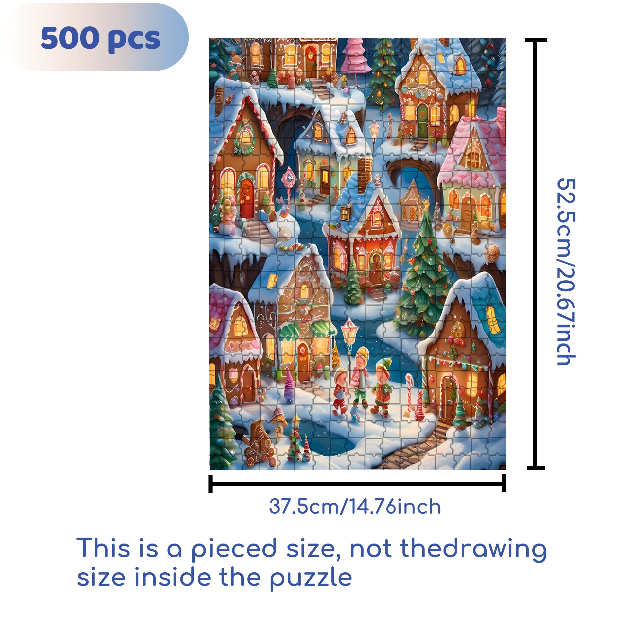 Snow Night 500pcs/1000pcs Jigsaw Puzzle, Scratch-Resistant, Interactive Family Game & Brain-Boosting DIY Decor, Perfect for Halloween, Christmas & New Year Gifts, Family Puzzle Game