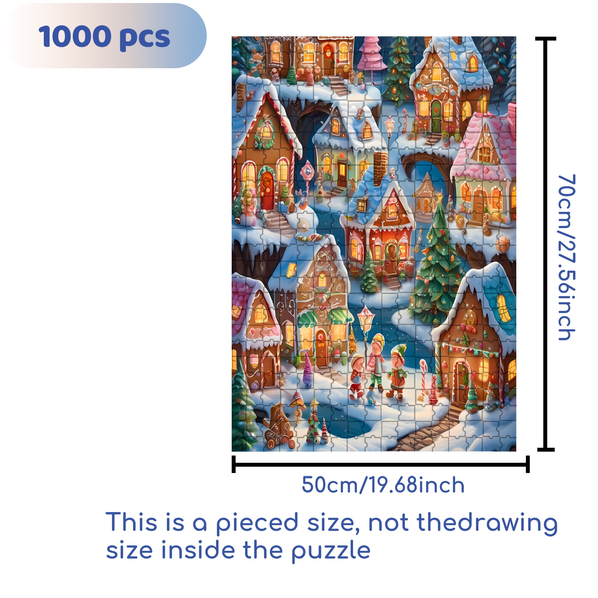 Snow Night 500pcs/1000pcs Jigsaw Puzzle, Scratch-Resistant, Interactive Family Game & Brain-Boosting DIY Decor, Perfect for Halloween, Christmas & New Year Gifts, Family Puzzle Game
