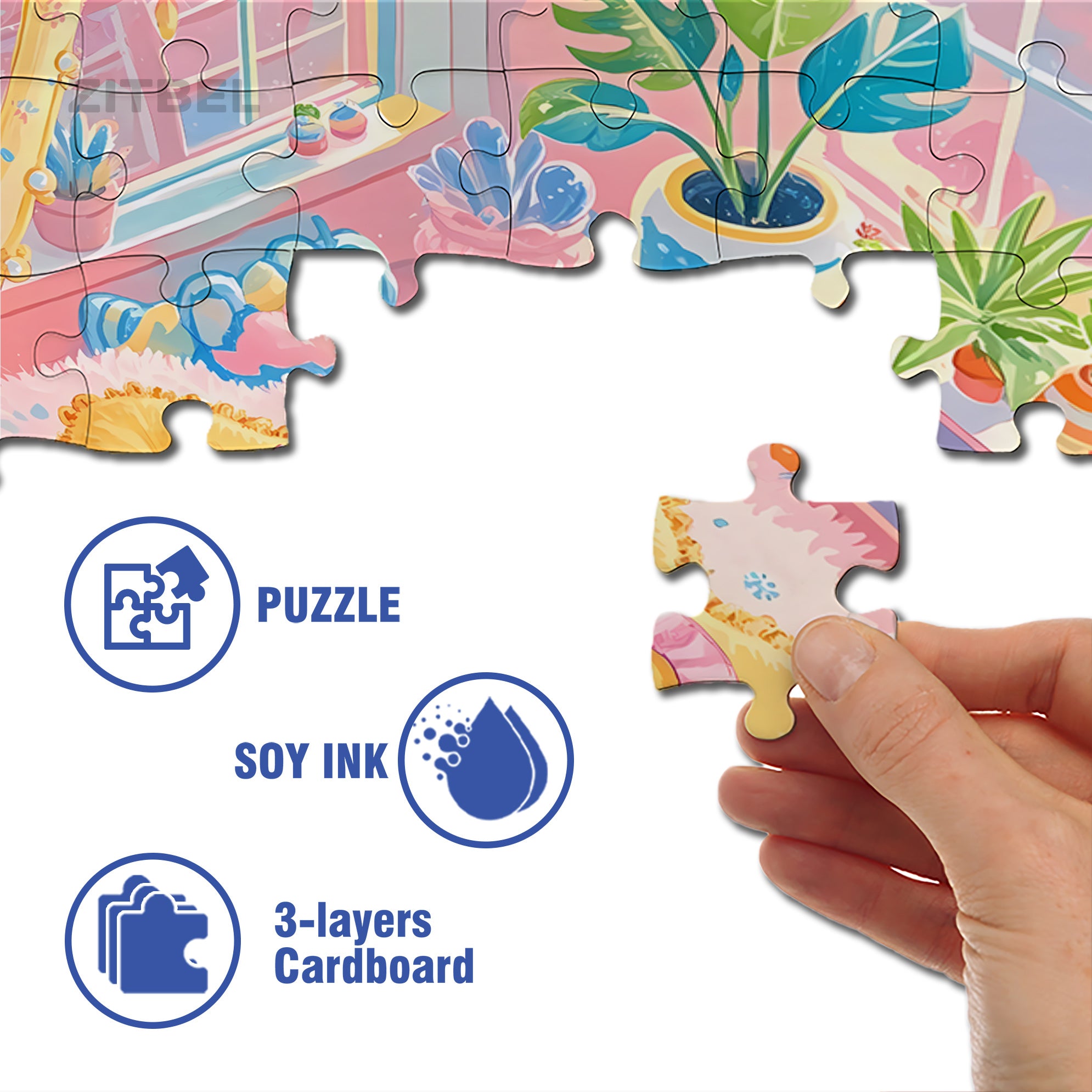 Star 500pcs/1000pcs Jigsaw Puzzle, Scratch-Resistant, Interactive Family Game & Brain-Boosting DIY Decor, Perfect for Halloween, Christmas & New Year Gifts, Family Puzzle Game