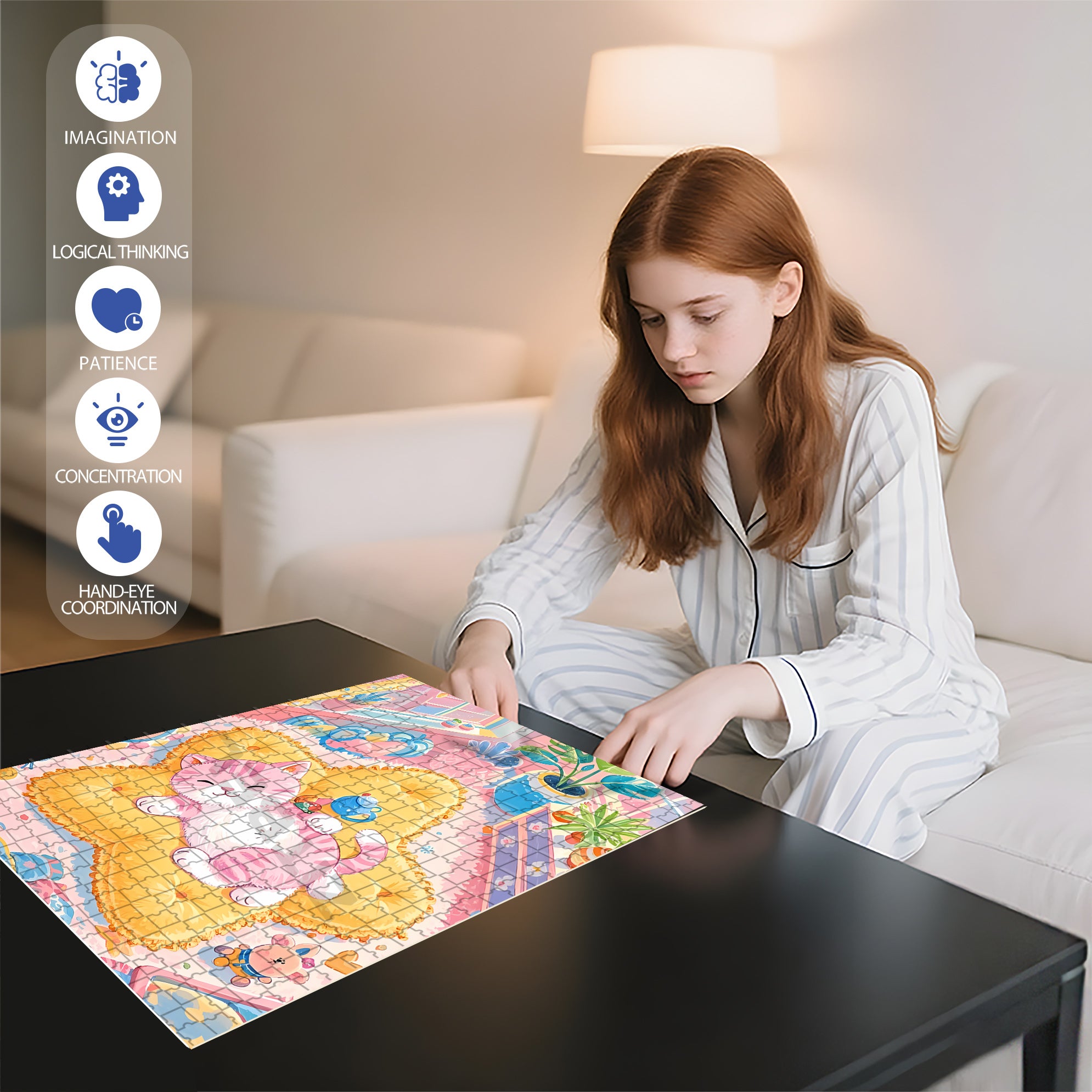 Star 500pcs/1000pcs Jigsaw Puzzle, Scratch-Resistant, Interactive Family Game & Brain-Boosting DIY Decor, Perfect for Halloween, Christmas & New Year Gifts, Family Puzzle Game