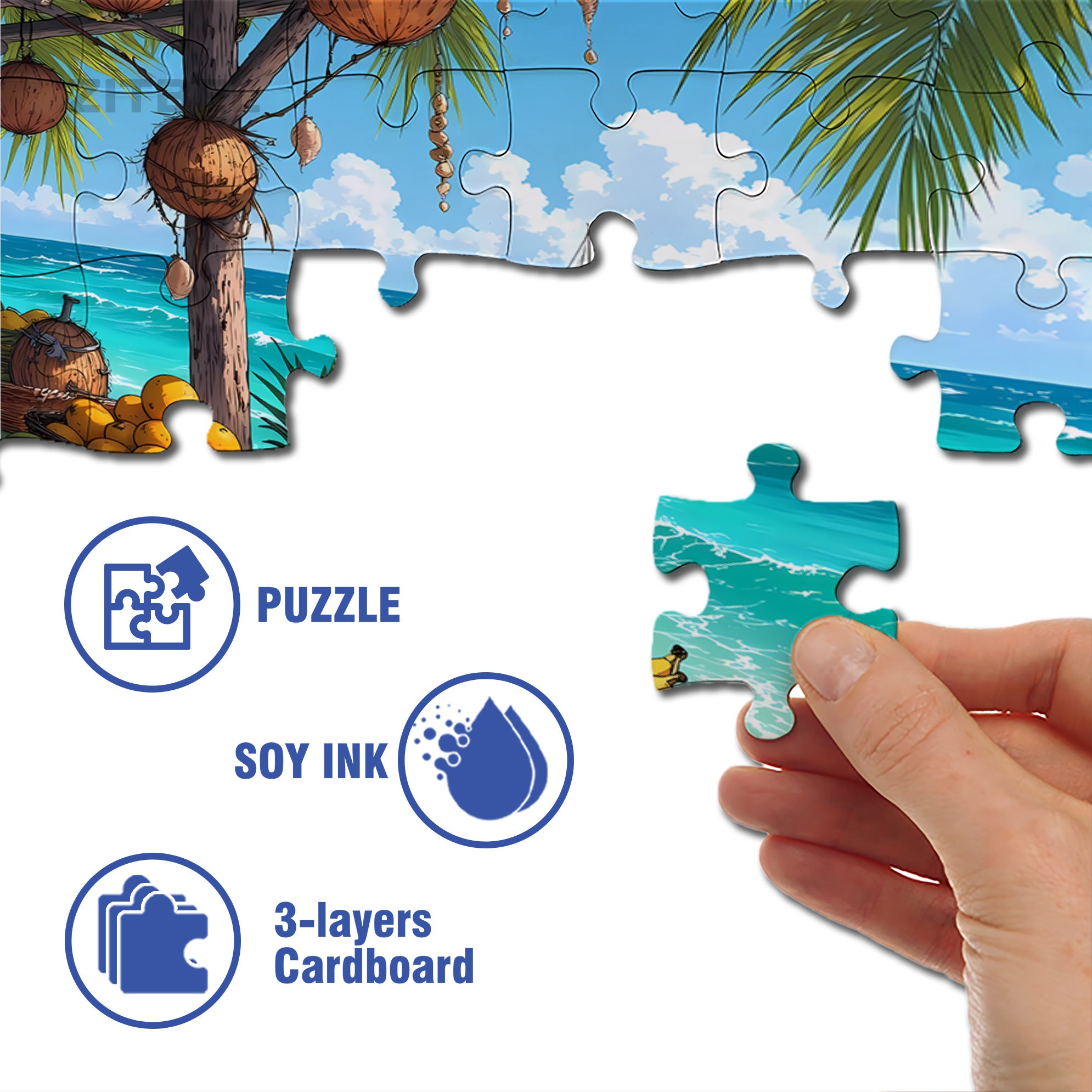 Summer 500pcs/1000pcs Jigsaw Puzzle, Scratch-Resistant, Interactive Family Game & Brain-Boosting DIY Decor, Perfect for Halloween, Christmas & New Year Gifts, Family Puzzle Game