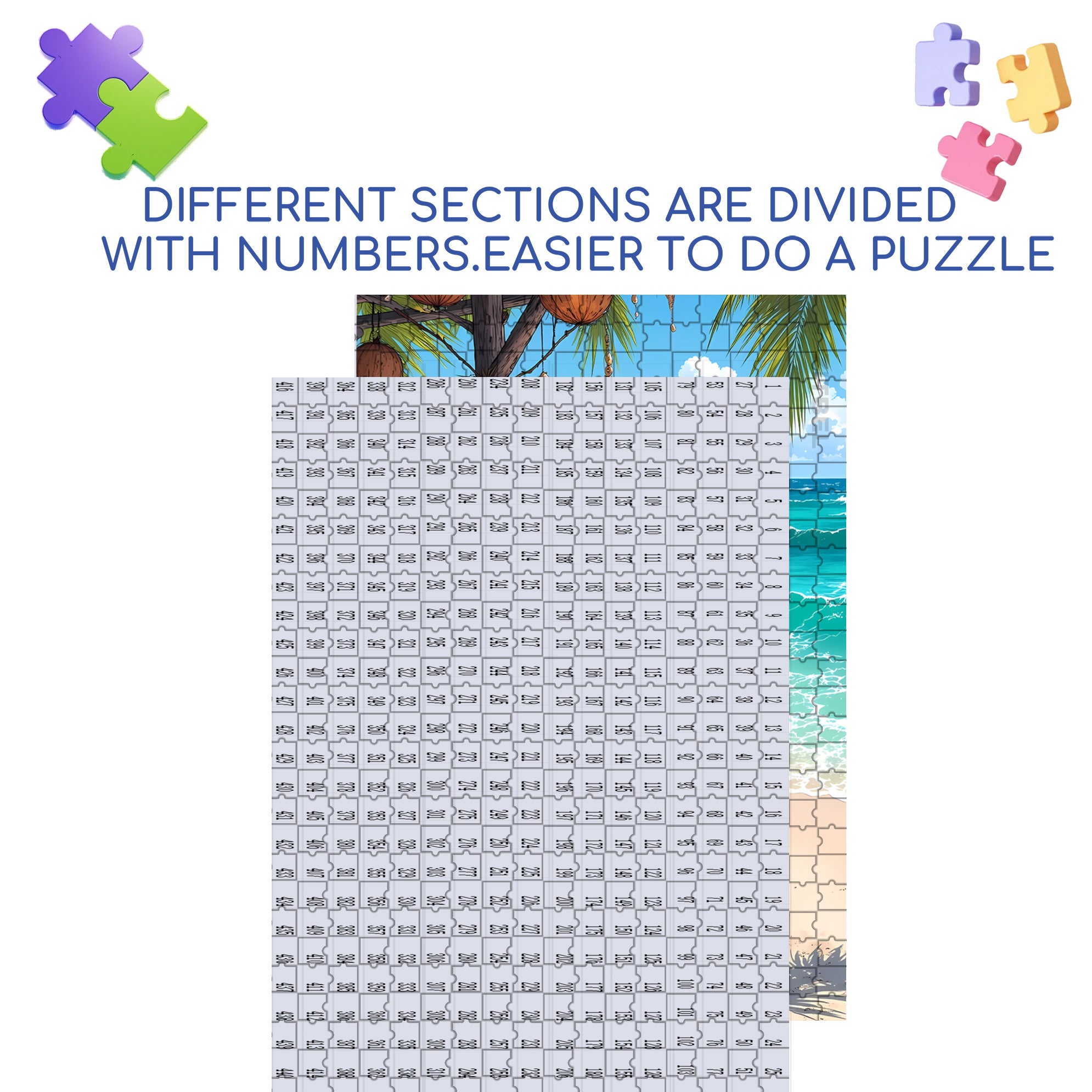 Summer 500pcs/1000pcs Jigsaw Puzzle, Scratch-Resistant, Interactive Family Game & Brain-Boosting DIY Decor, Perfect for Halloween, Christmas & New Year Gifts, Family Puzzle Game