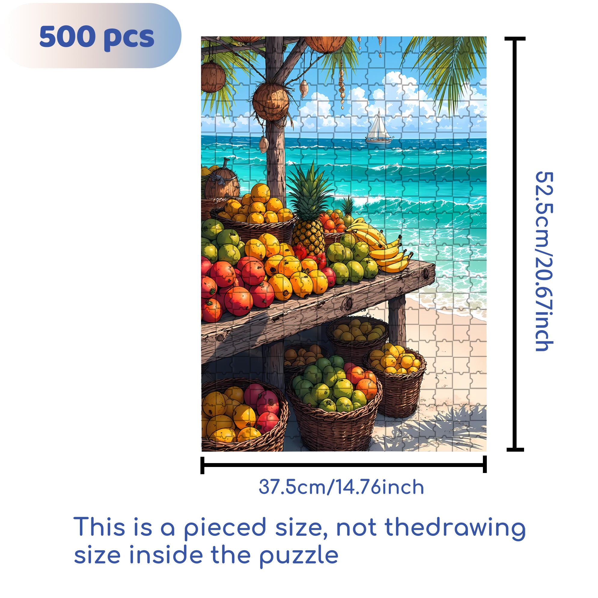 Summer 500pcs/1000pcs Jigsaw Puzzle, Scratch-Resistant, Interactive Family Game & Brain-Boosting DIY Decor, Perfect for Halloween, Christmas & New Year Gifts, Family Puzzle Game