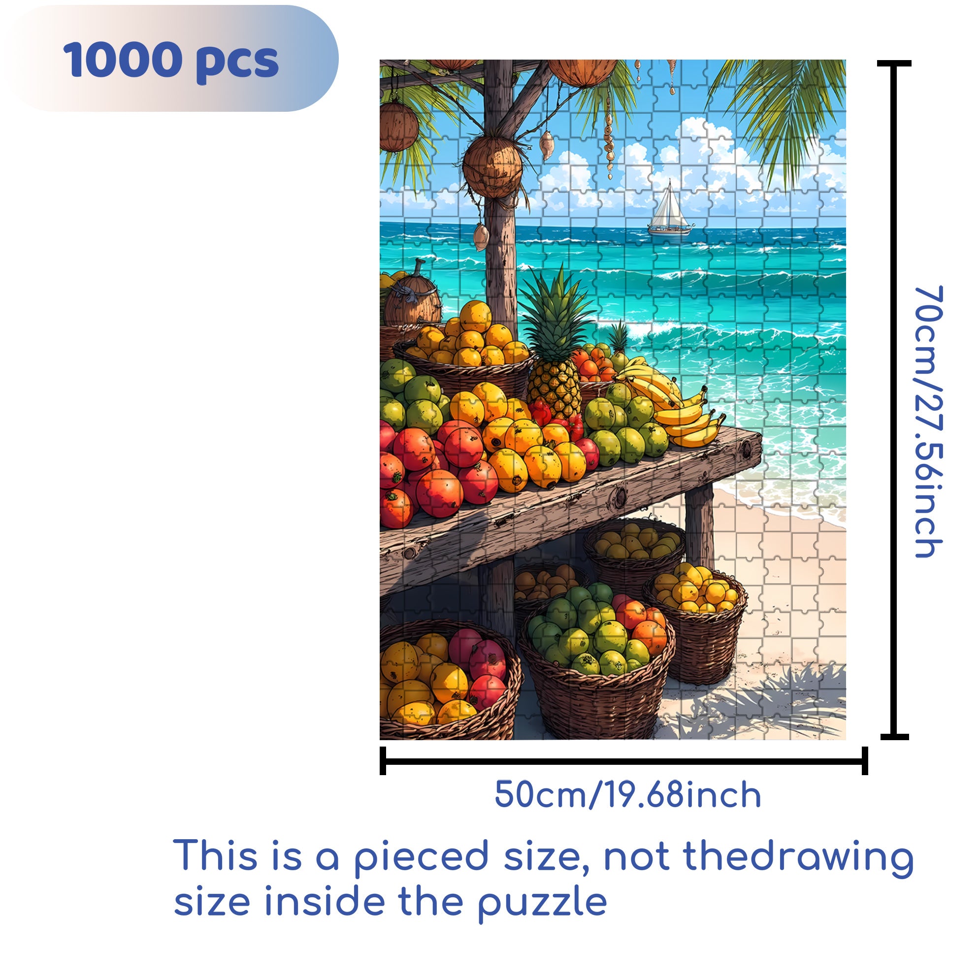 Summer 500pcs/1000pcs Jigsaw Puzzle, Scratch-Resistant, Interactive Family Game & Brain-Boosting DIY Decor, Perfect for Halloween, Christmas & New Year Gifts, Family Puzzle Game