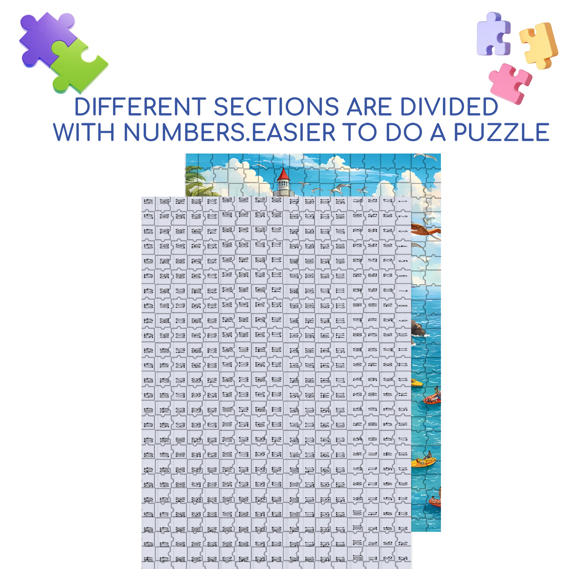 Sunny Beach Day Activities 500pcs/1000pcs Jigsaw Puzzle, Scratch-Resistant, Interactive Family Game & Brain-Boosting DIY Decor, Perfect for Halloween, Christmas & New Year Gifts, Family Puzzle Game