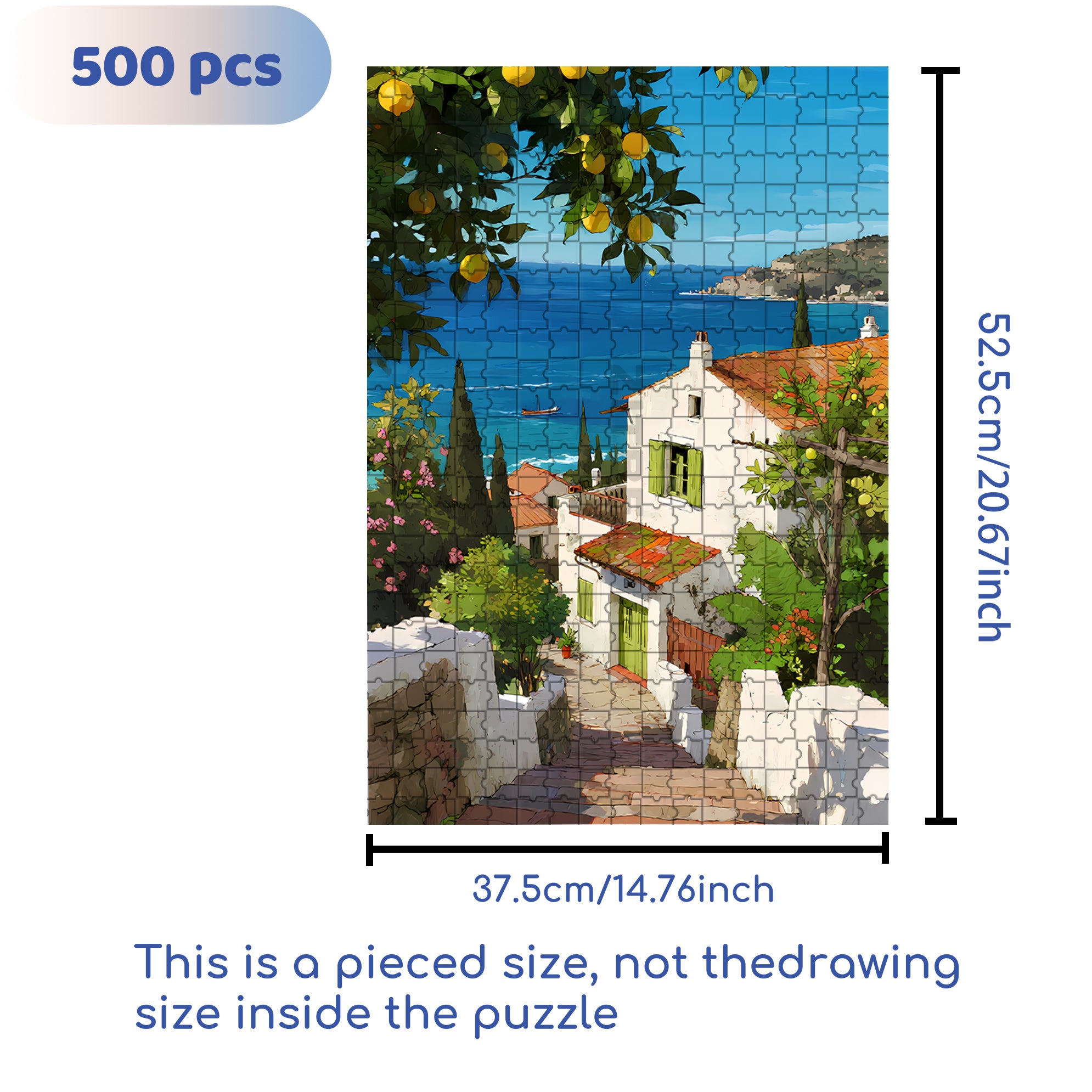 Town 500pcs/1000pcs Jigsaw Puzzle, Scratch-Resistant, Interactive Family Game & Brain-Boosting DIY Decor, Perfect for Halloween, Christmas & New Year Gifts, Family Puzzle Game