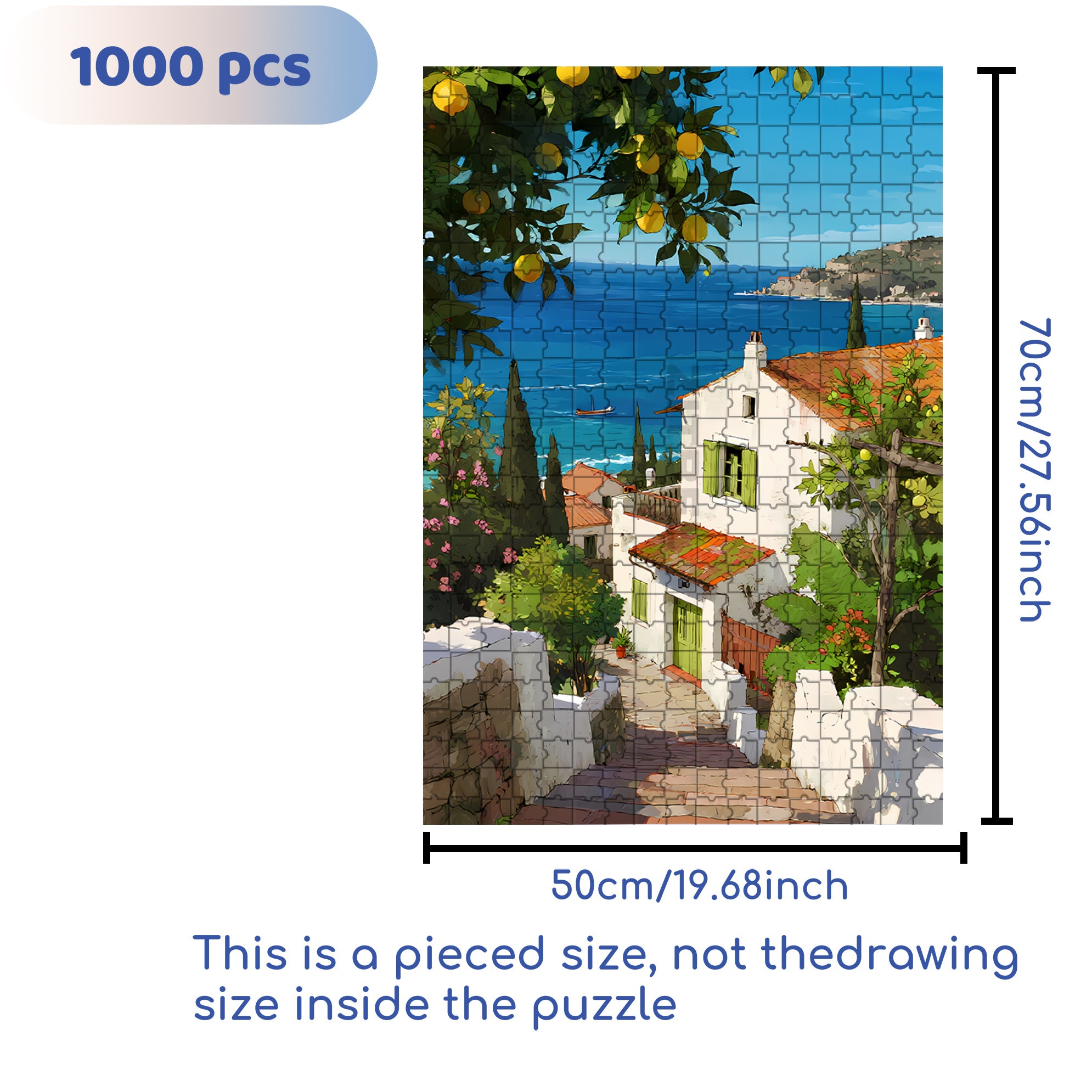 Town 500pcs/1000pcs Jigsaw Puzzle, Scratch-Resistant, Interactive Family Game & Brain-Boosting DIY Decor, Perfect for Halloween, Christmas & New Year Gifts, Family Puzzle Game
