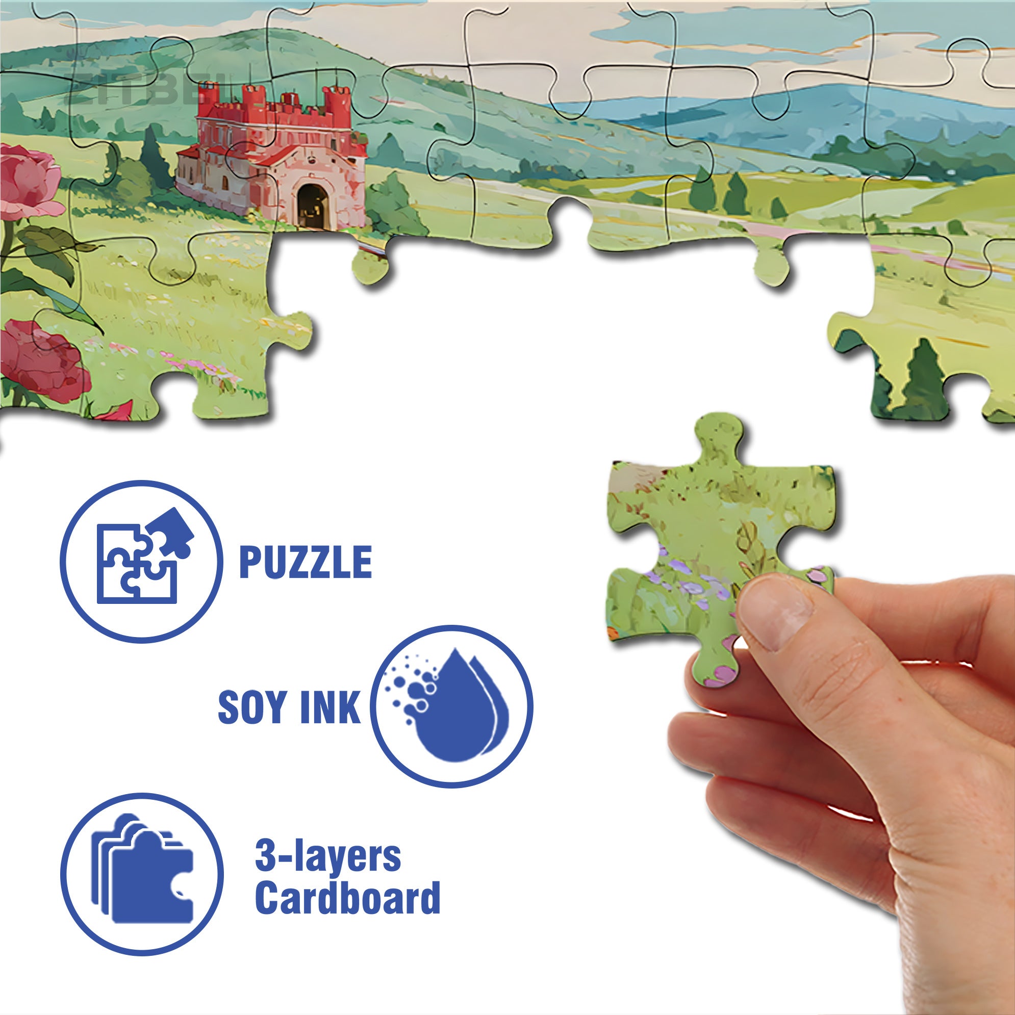 Train 500pcs/1000pcs Jigsaw Puzzle, Scratch-Resistant, Interactive Family Game & Brain-Boosting DIY Decor, Perfect for Halloween, Christmas & New Year Gifts, Family Puzzle Game
