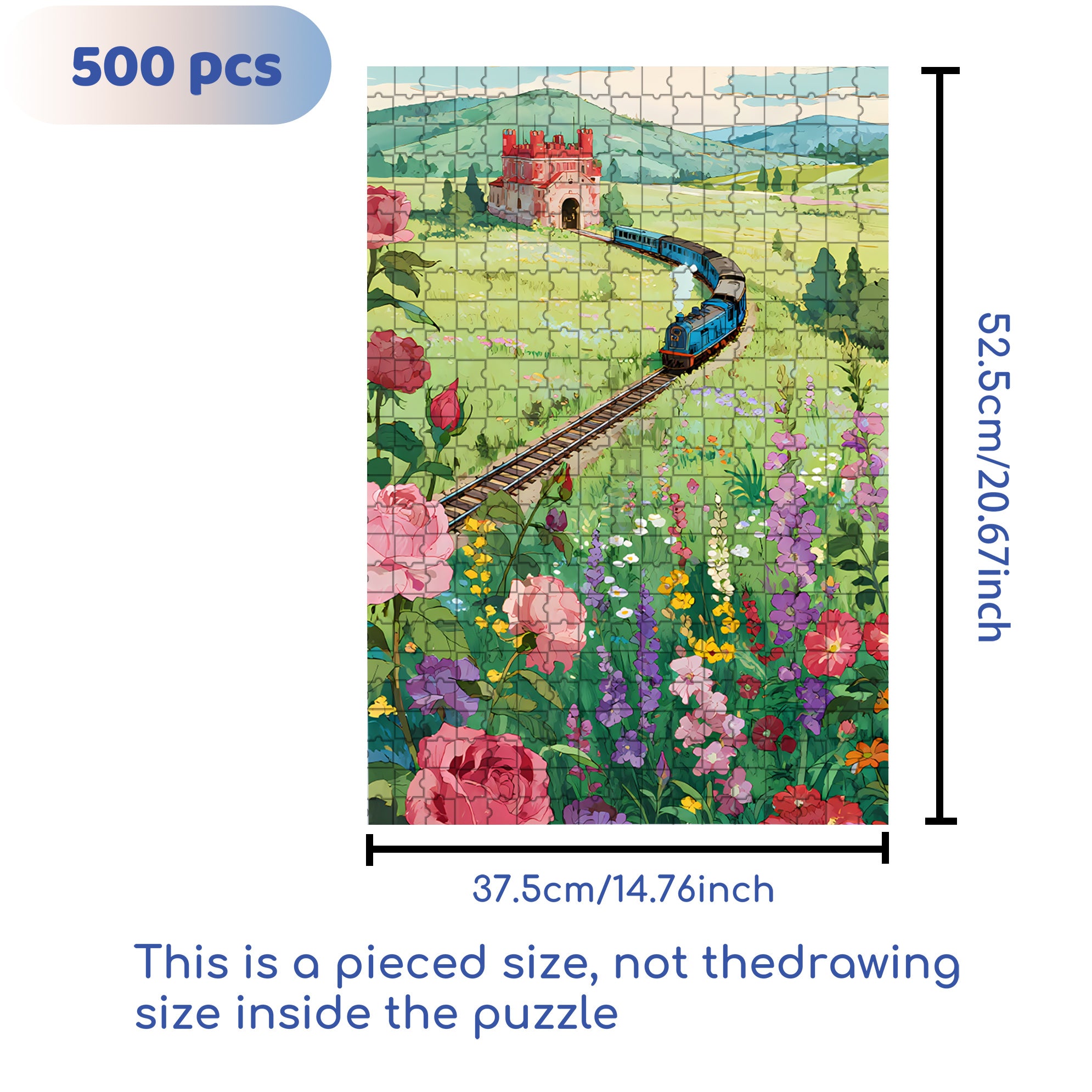 Train 500pcs/1000pcs Jigsaw Puzzle, Scratch-Resistant, Interactive Family Game & Brain-Boosting DIY Decor, Perfect for Halloween, Christmas & New Year Gifts, Family Puzzle Game