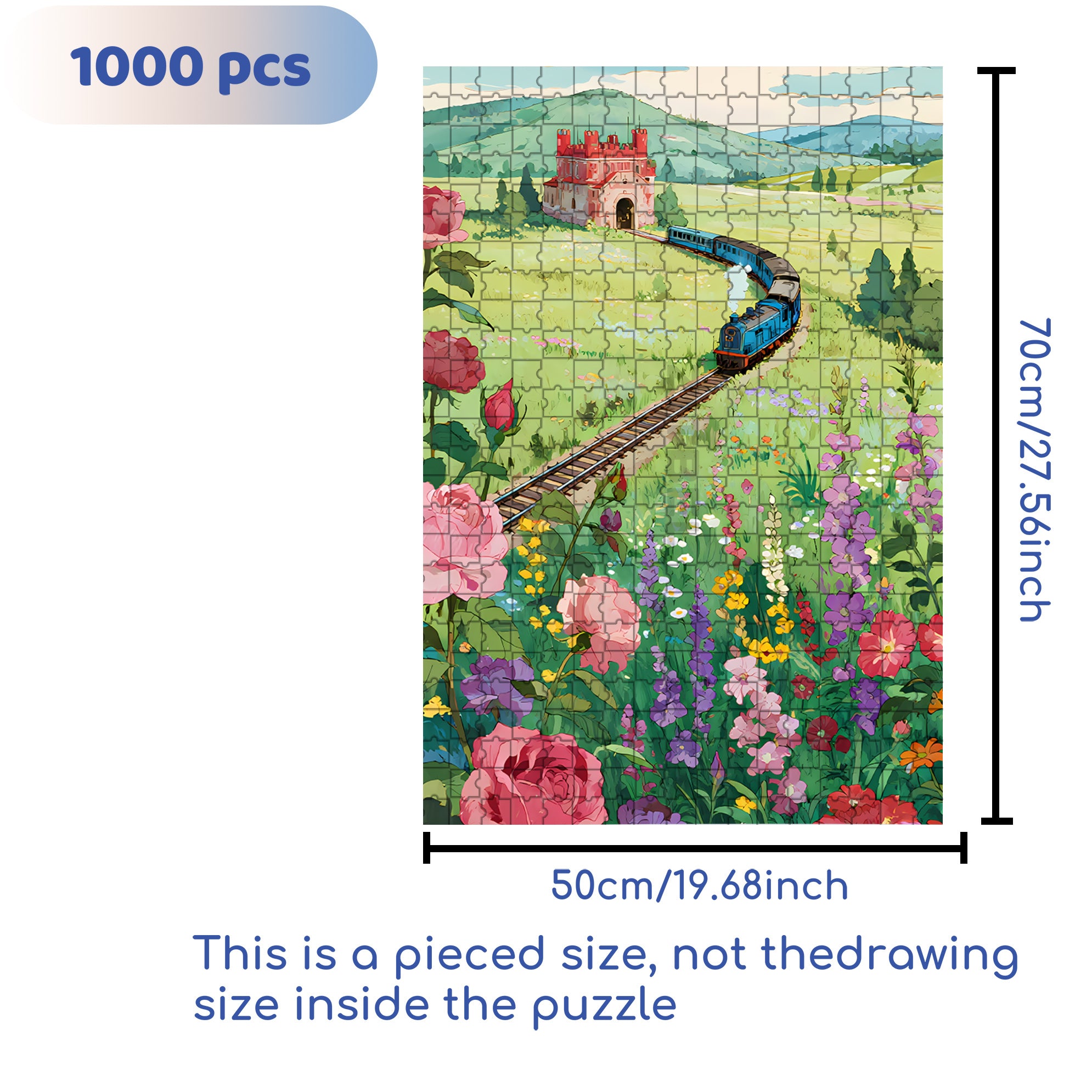 Train 500pcs/1000pcs Jigsaw Puzzle, Scratch-Resistant, Interactive Family Game & Brain-Boosting DIY Decor, Perfect for Halloween, Christmas & New Year Gifts, Family Puzzle Game