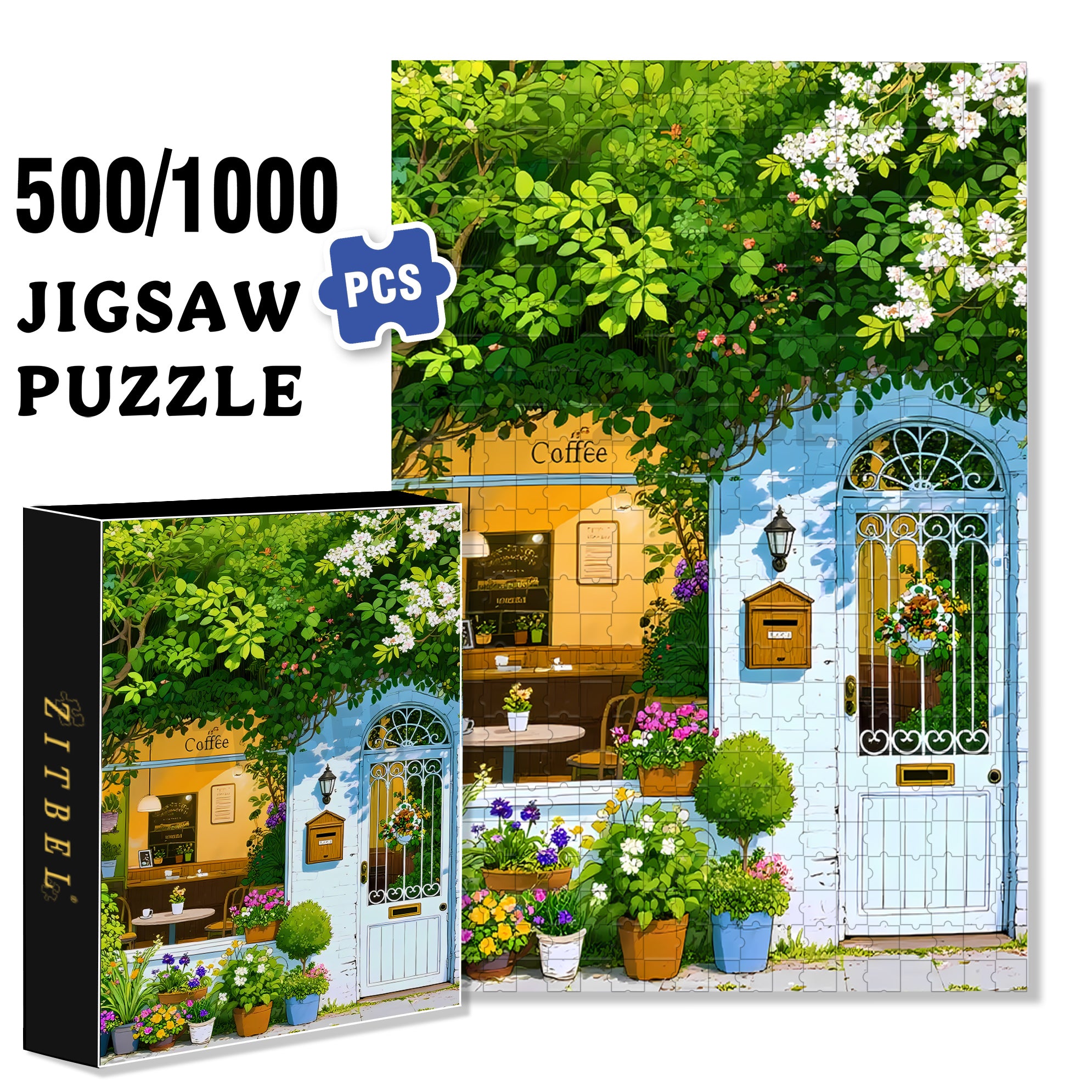 Tranquility 500pcs/1000pcs Jigsaw Puzzle, Scratch-Resistant, Interactive Family Game & Brain-Boosting DIY Decor, Perfect for Halloween, Christmas & New Year Gifts, Family Puzzle Game