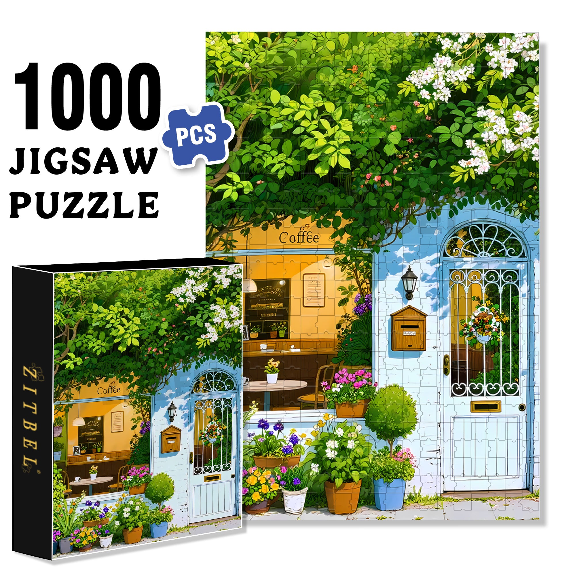 Tranquility 500pcs/1000pcs Jigsaw Puzzle, Scratch-Resistant, Interactive Family Game & Brain-Boosting DIY Decor, Perfect for Halloween, Christmas & New Year Gifts, Family Puzzle Game