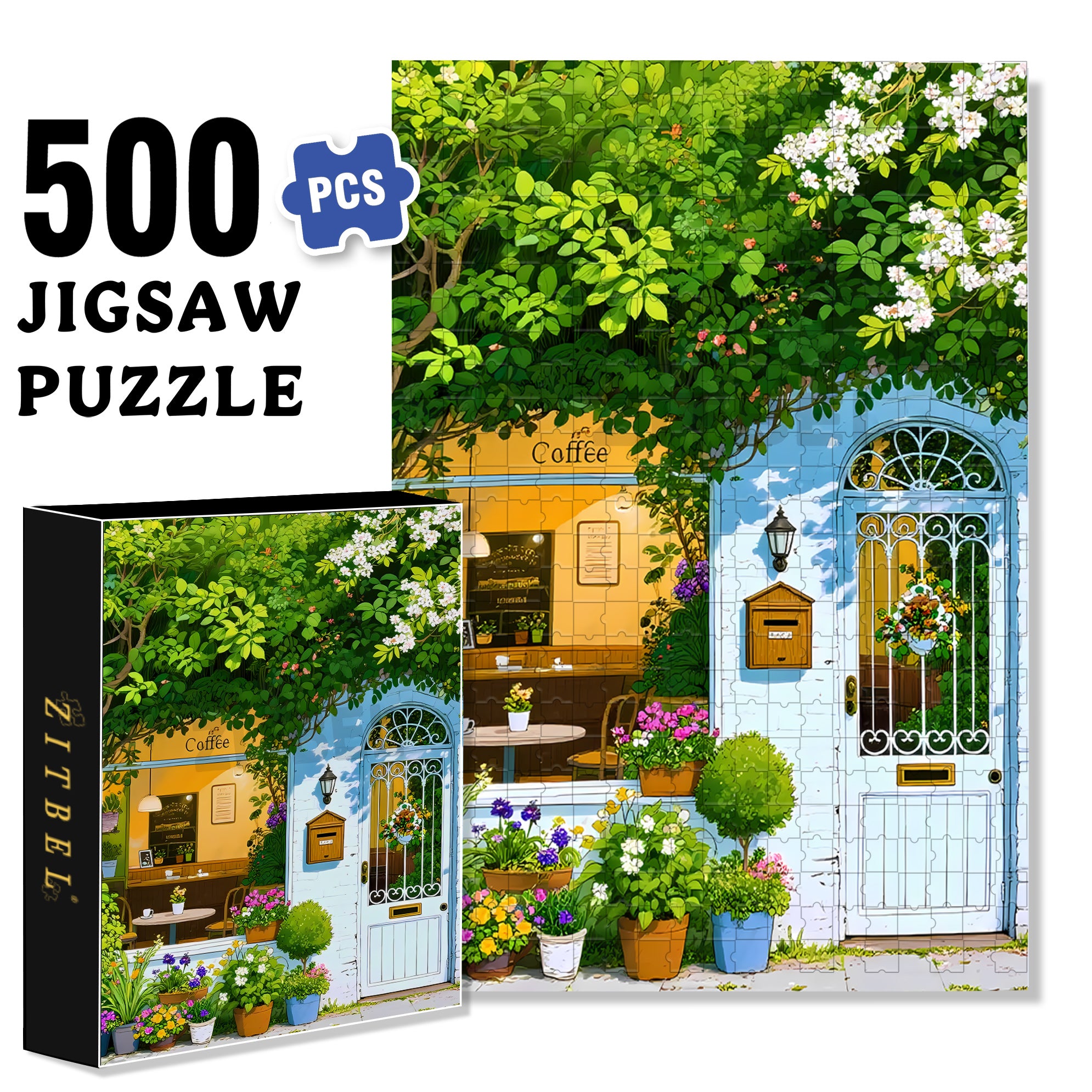 Tranquility 500pcs/1000pcs Jigsaw Puzzle, Scratch-Resistant, Interactive Family Game & Brain-Boosting DIY Decor, Perfect for Halloween, Christmas & New Year Gifts, Family Puzzle Game