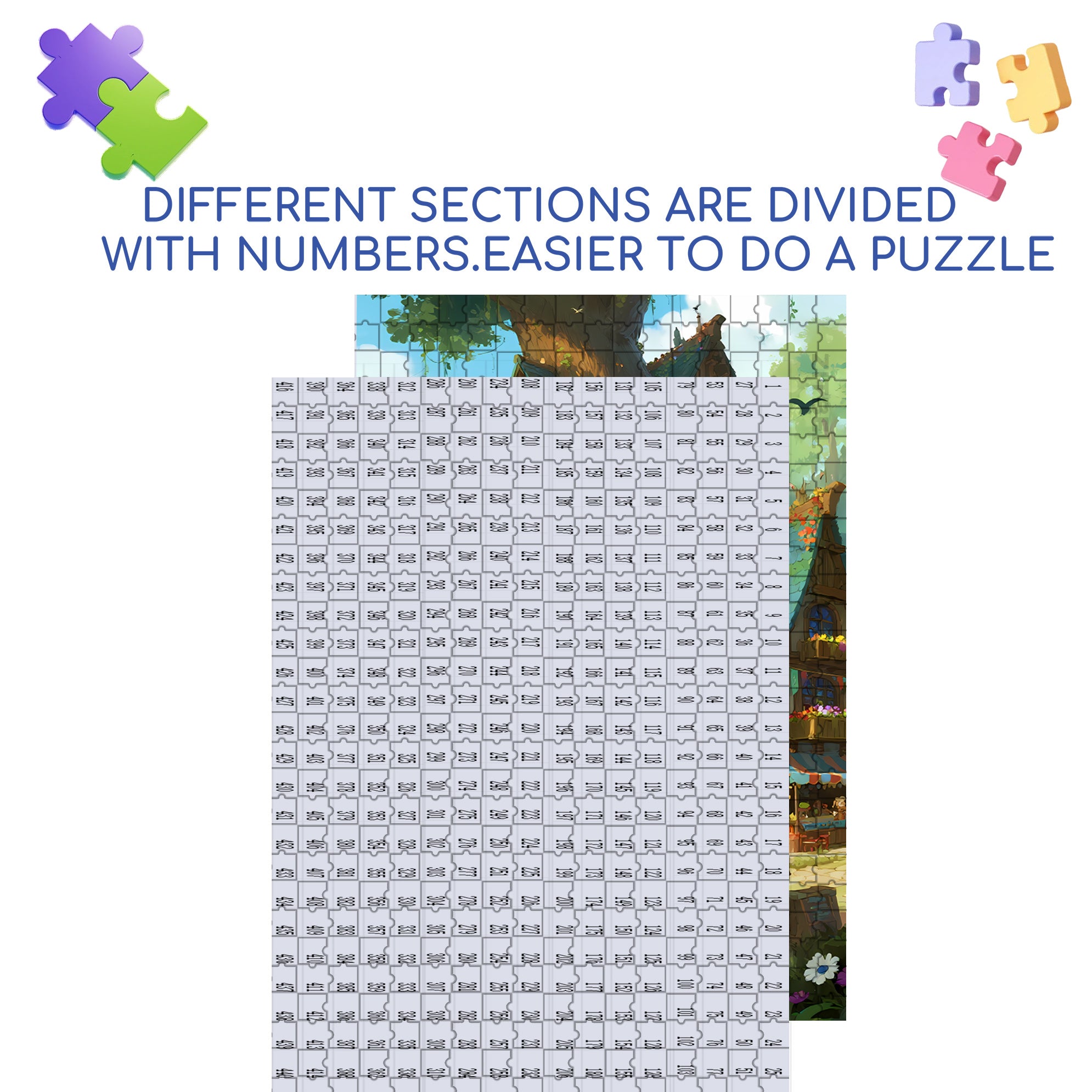 Tree House 500pcs/1000pcs Jigsaw Puzzle, Scratch-Resistant, Interactive Family Game & Brain-Boosting DIY Decor, Perfect for Halloween, Christmas & New Year Gifts, Family Puzzle Game