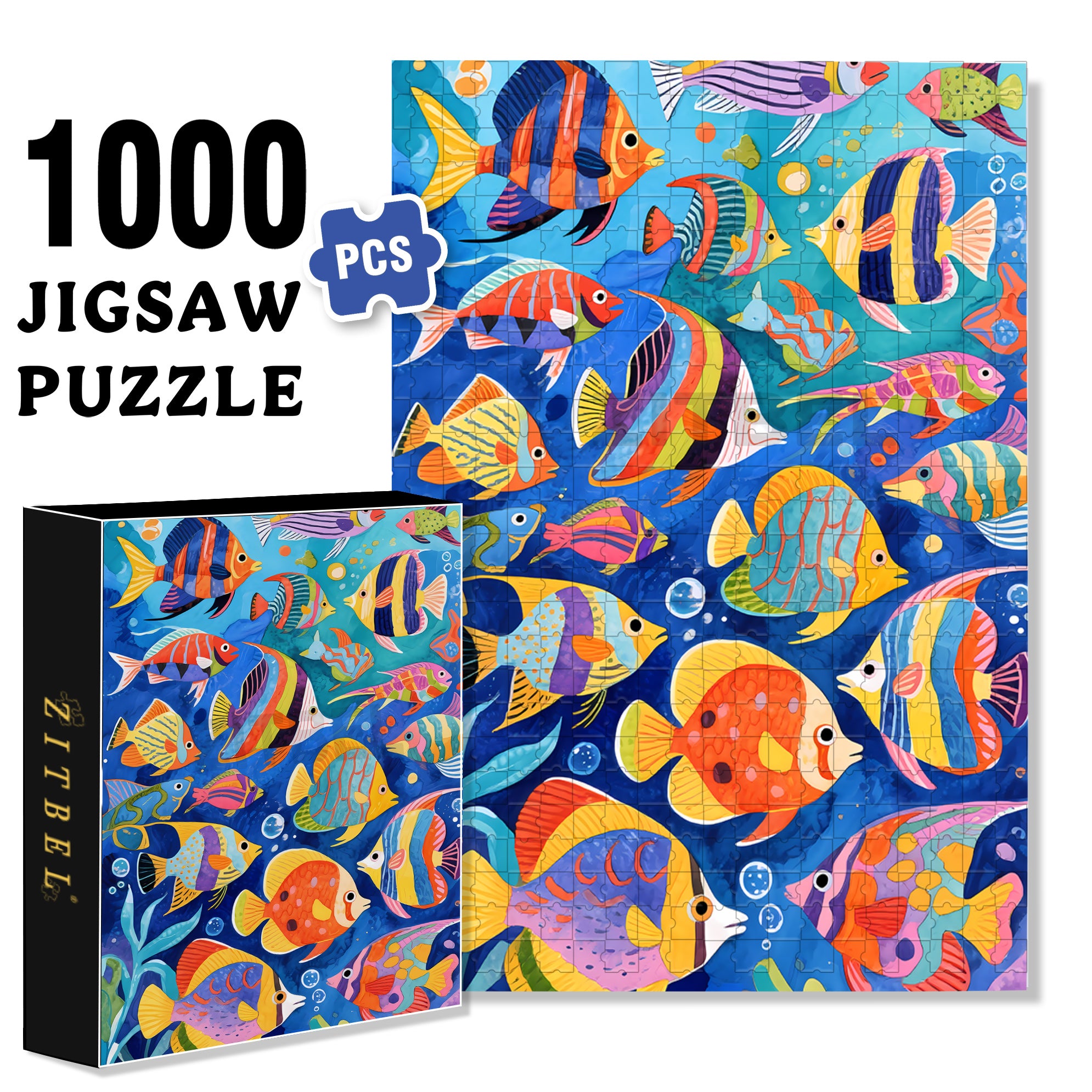 Under Water World 500pcs/1000pcs Jigsaw Puzzle, Scratch-Resistant, Interactive Family Game & Brain-Boosting DIY Decor, Perfect for Halloween, Christmas & New Year Gifts, Family Puzzle Game