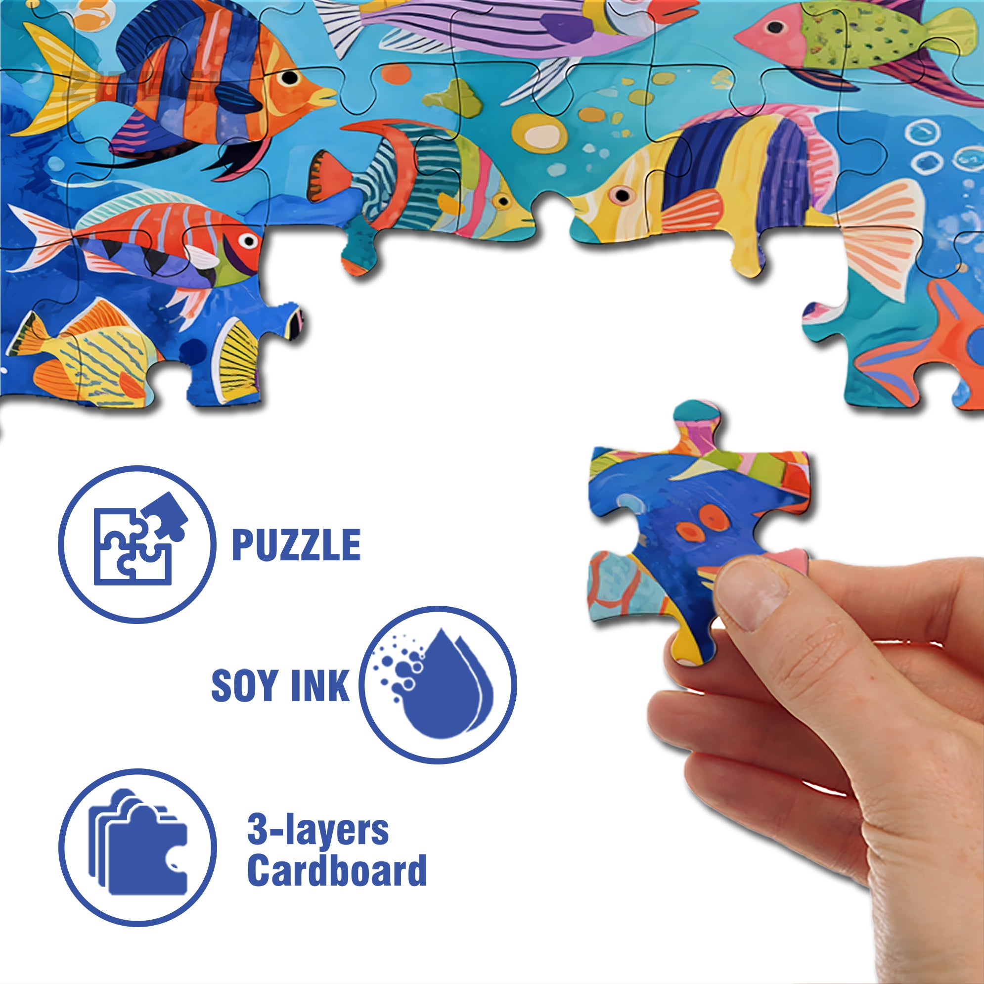 Under Water World 500pcs/1000pcs Jigsaw Puzzle, Scratch-Resistant, Interactive Family Game & Brain-Boosting DIY Decor, Perfect for Halloween, Christmas & New Year Gifts, Family Puzzle Game