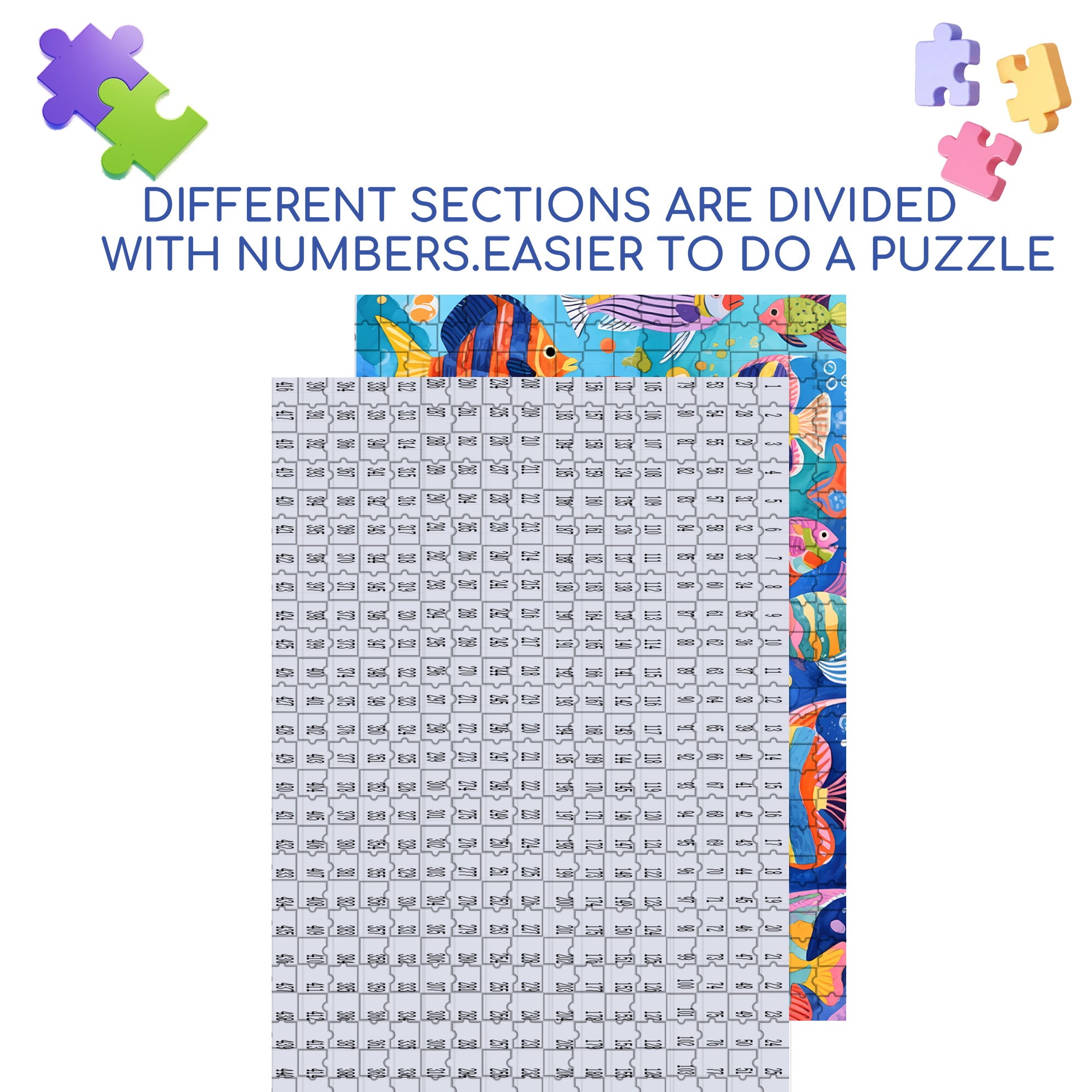 Under Water World 500pcs/1000pcs Jigsaw Puzzle, Scratch-Resistant, Interactive Family Game & Brain-Boosting DIY Decor, Perfect for Halloween, Christmas & New Year Gifts, Family Puzzle Game