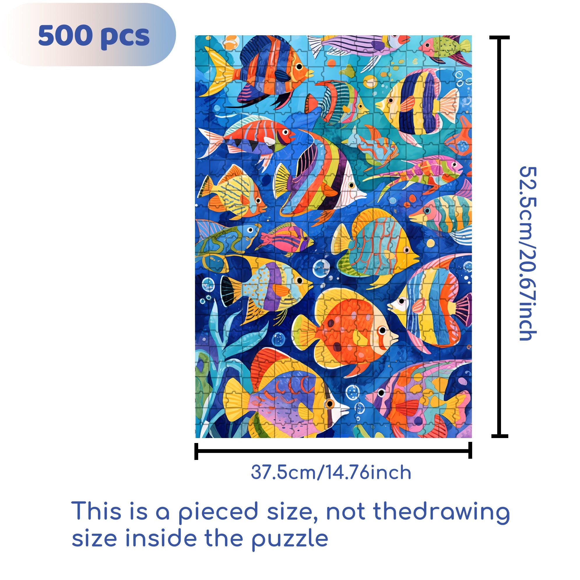 Under Water World 500pcs/1000pcs Jigsaw Puzzle, Scratch-Resistant, Interactive Family Game & Brain-Boosting DIY Decor, Perfect for Halloween, Christmas & New Year Gifts, Family Puzzle Game