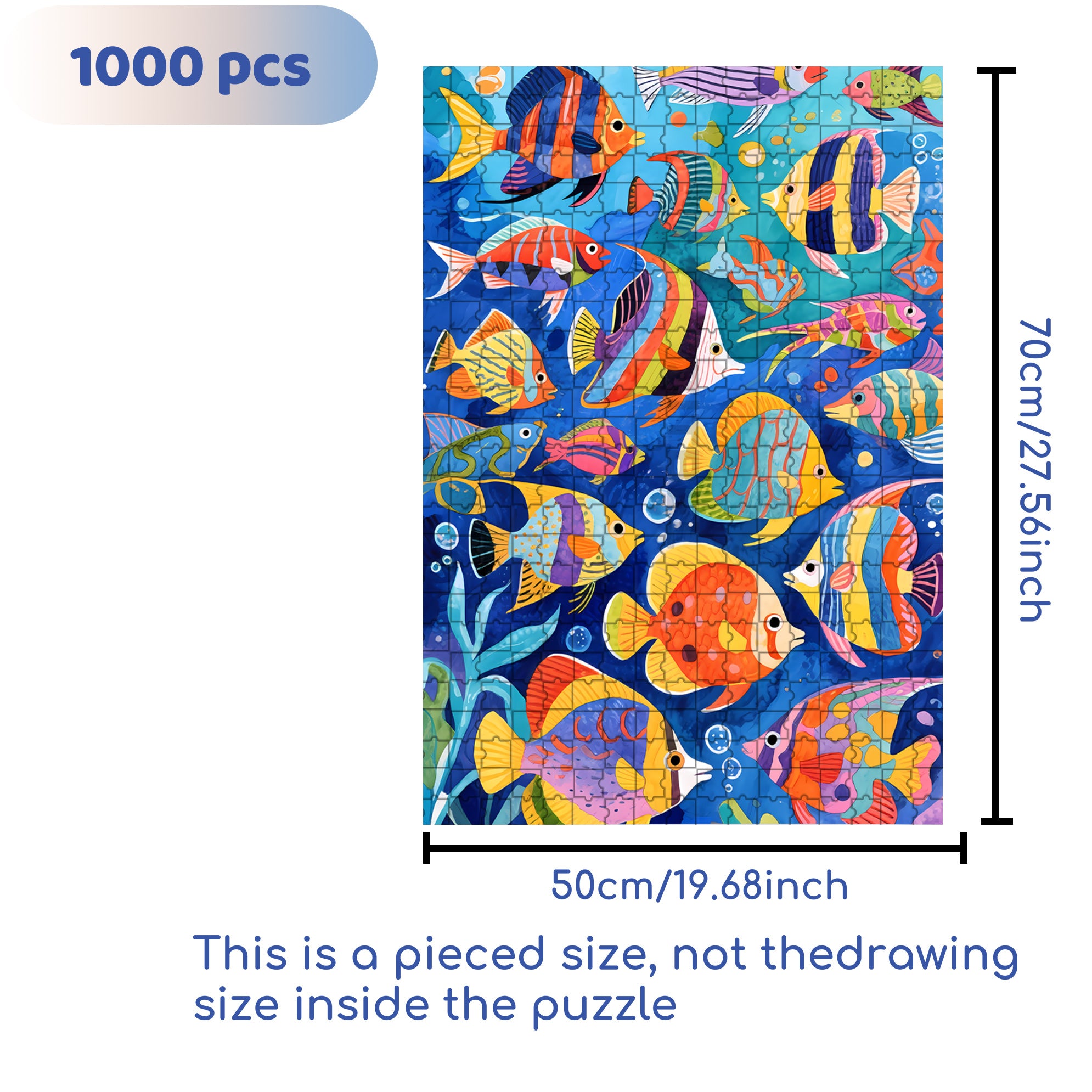 Under Water World 500pcs/1000pcs Jigsaw Puzzle, Scratch-Resistant, Interactive Family Game & Brain-Boosting DIY Decor, Perfect for Halloween, Christmas & New Year Gifts, Family Puzzle Game