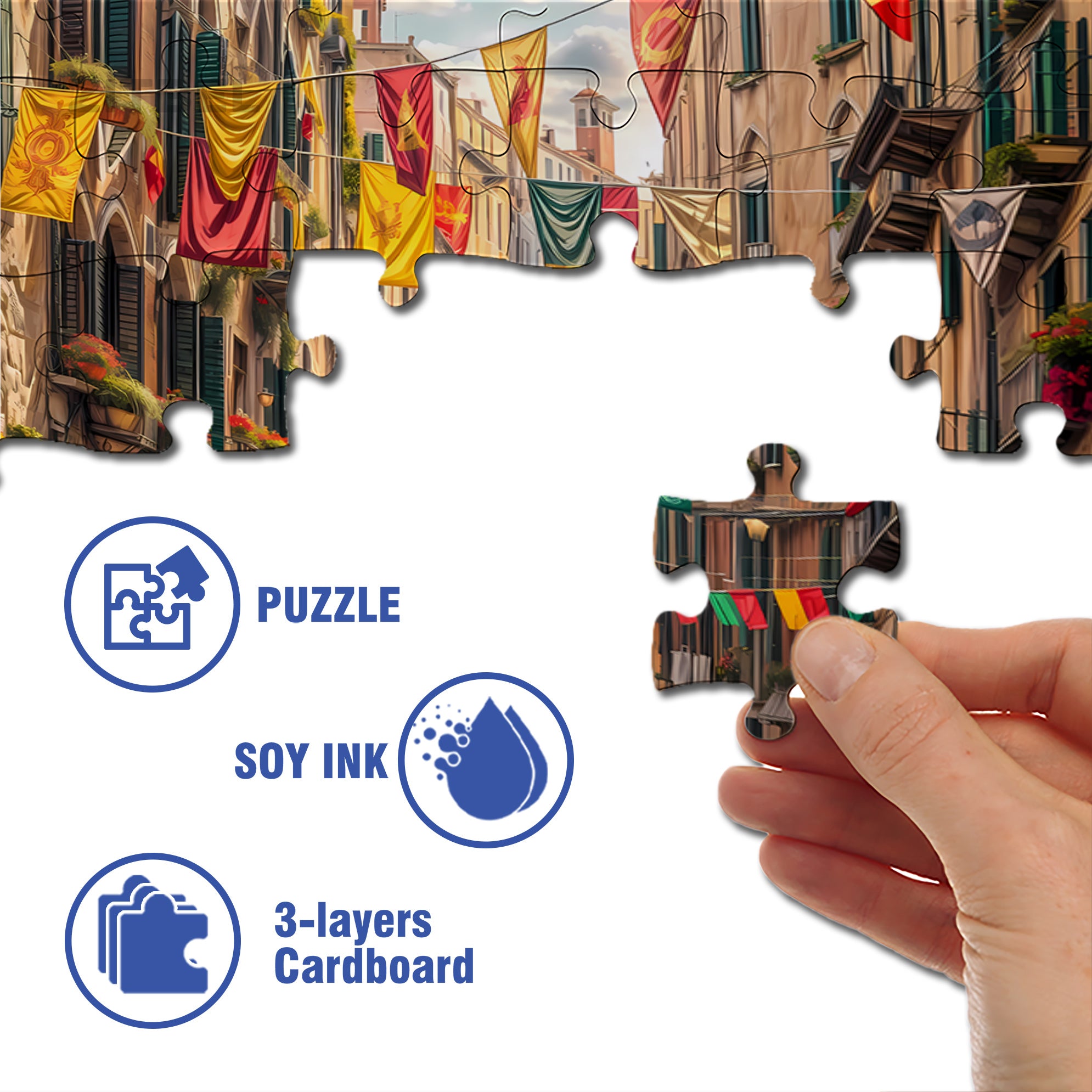 Venice 500pcs/1000pcs Jigsaw Puzzle, Scratch-Resistant, Interactive Family Game & Brain-Boosting DIY Decor, Perfect for Halloween, Christmas & New Year Gifts, Family Puzzle Game