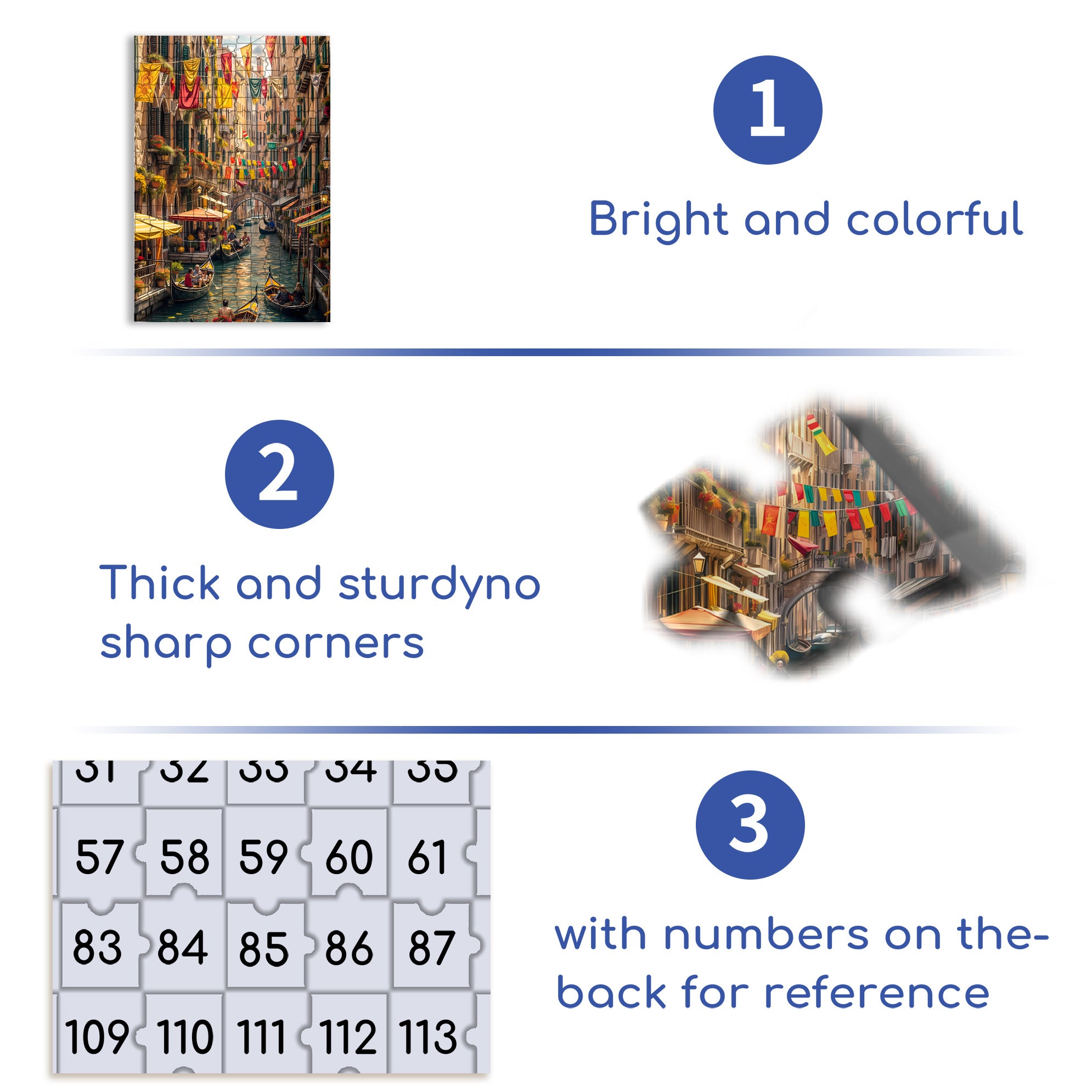 Venice 500pcs/1000pcs Jigsaw Puzzle, Scratch-Resistant, Interactive Family Game & Brain-Boosting DIY Decor, Perfect for Halloween, Christmas & New Year Gifts, Family Puzzle Game