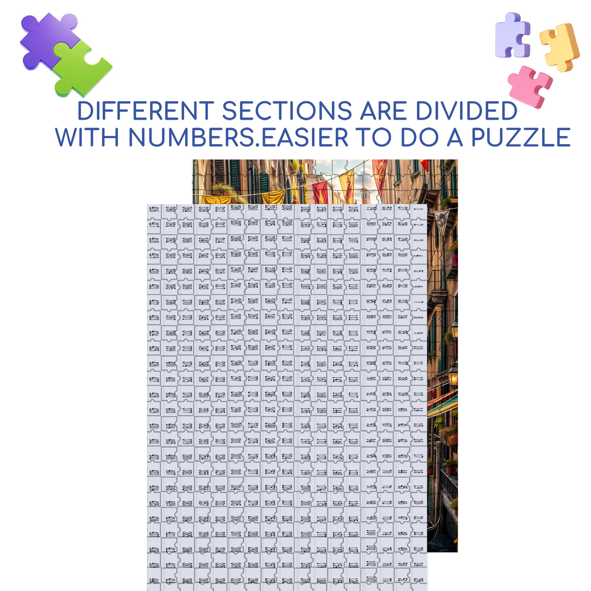Venice 500pcs/1000pcs Jigsaw Puzzle, Scratch-Resistant, Interactive Family Game & Brain-Boosting DIY Decor, Perfect for Halloween, Christmas & New Year Gifts, Family Puzzle Game