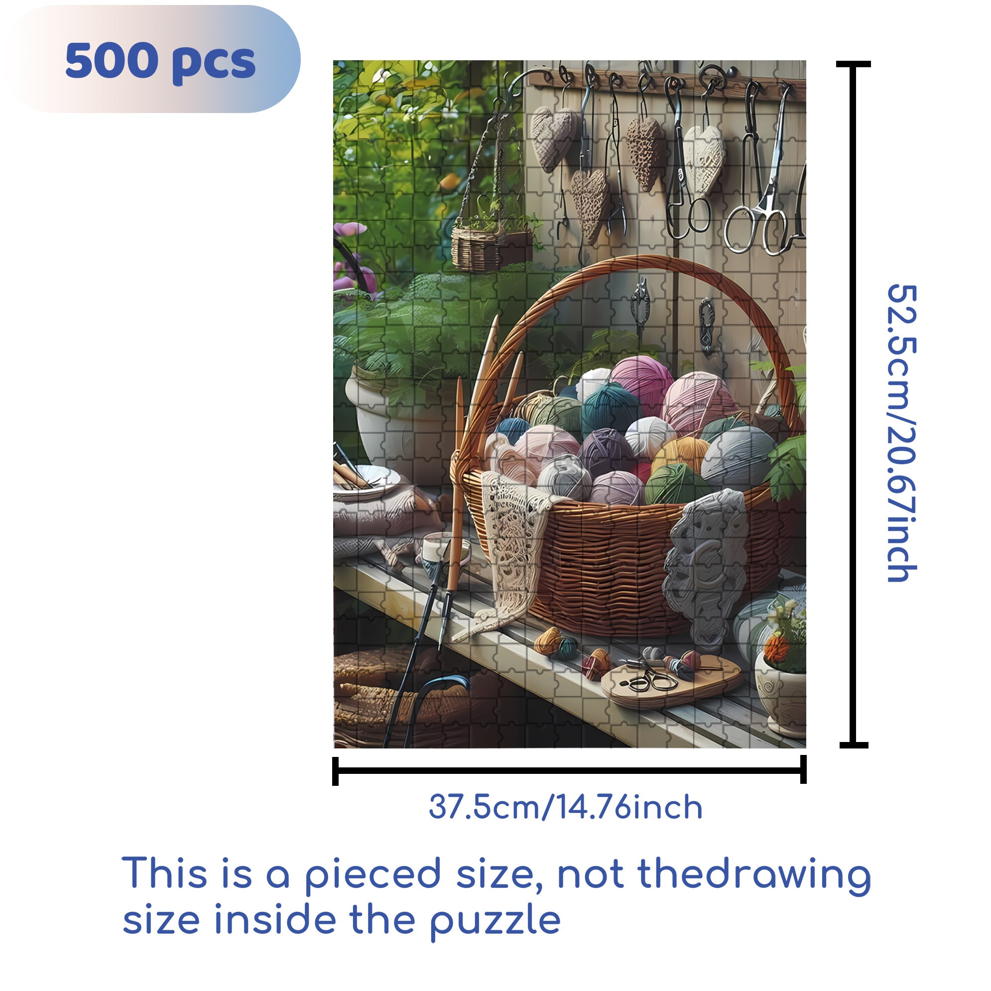 Yarn Ball 500pcs/1000pcs Jigsaw Puzzle, Scratch-Resistant, Interactive Family Game & Brain-Boosting DIY Decor, Perfect for Halloween, Christmas & New Year Gifts, Family Puzzle Game