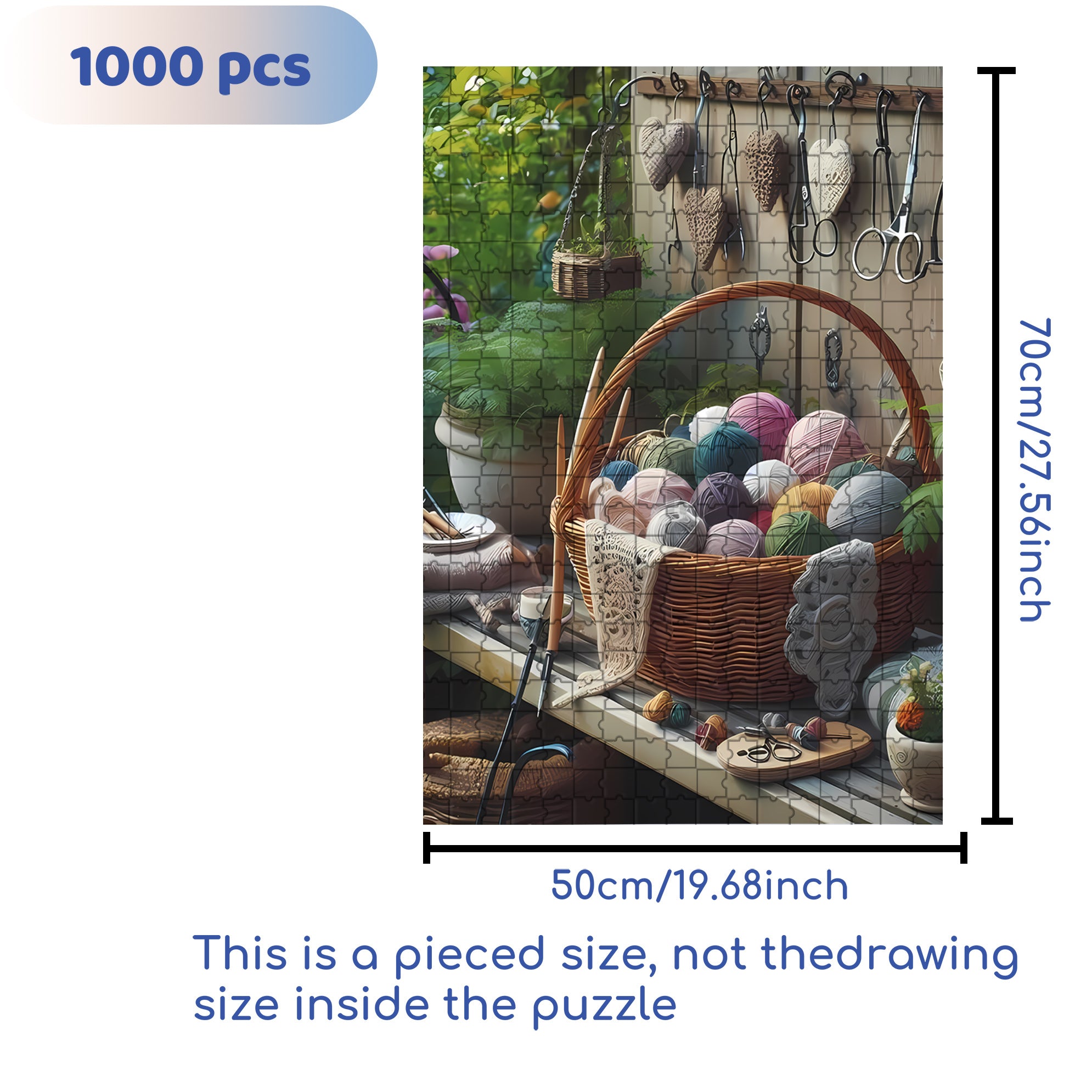 Yarn Ball 500pcs/1000pcs Jigsaw Puzzle, Scratch-Resistant, Interactive Family Game & Brain-Boosting DIY Decor, Perfect for Halloween, Christmas & New Year Gifts, Family Puzzle Game