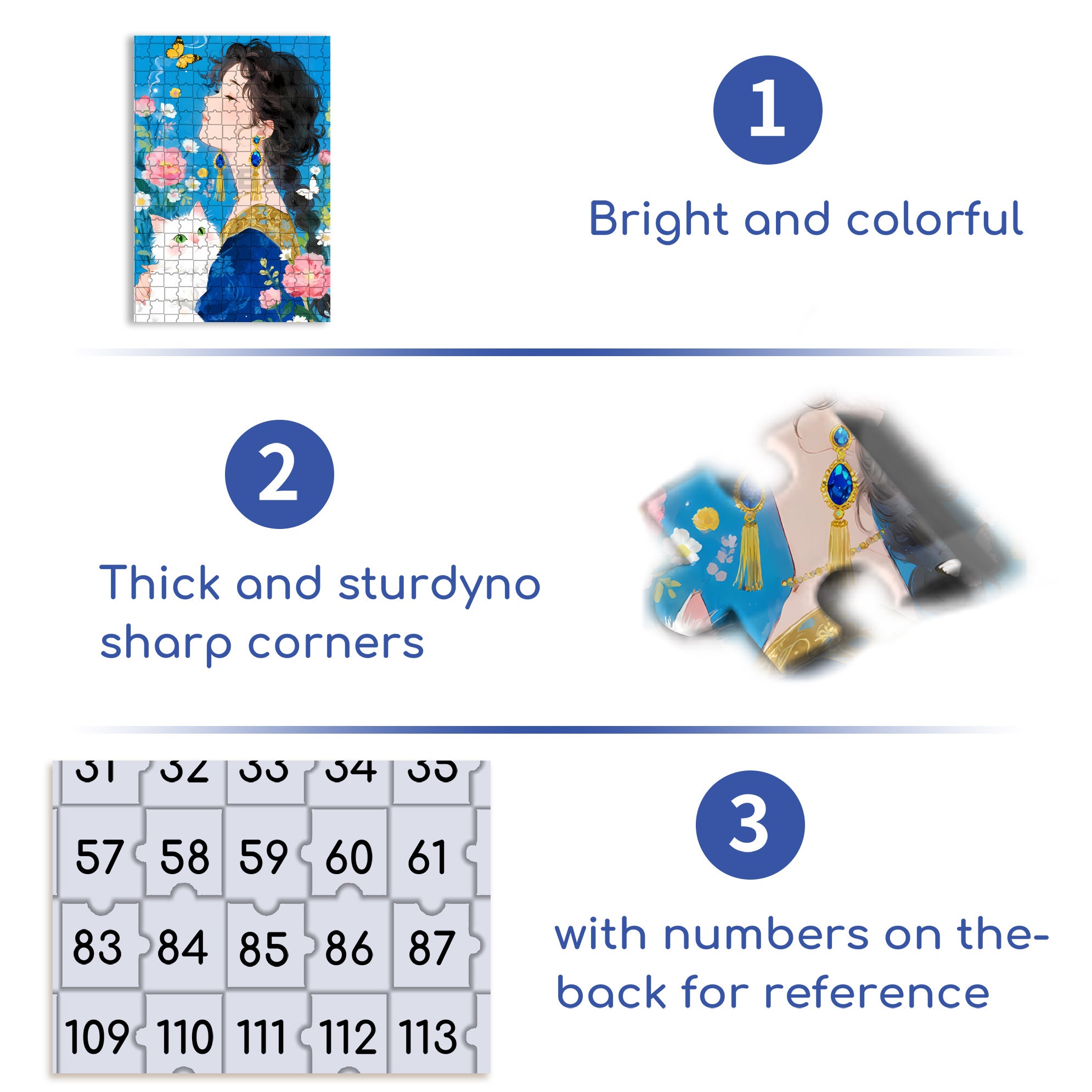 Blue 500pcs/1000pcs Jigsaw Puzzle, Scratch-Resistant, Paper Material, Interactive Family Game & Brain-Boosting DIY Decor, Perfect for Halloween, Christmas & New Year Gifts, Family Puzzle Game