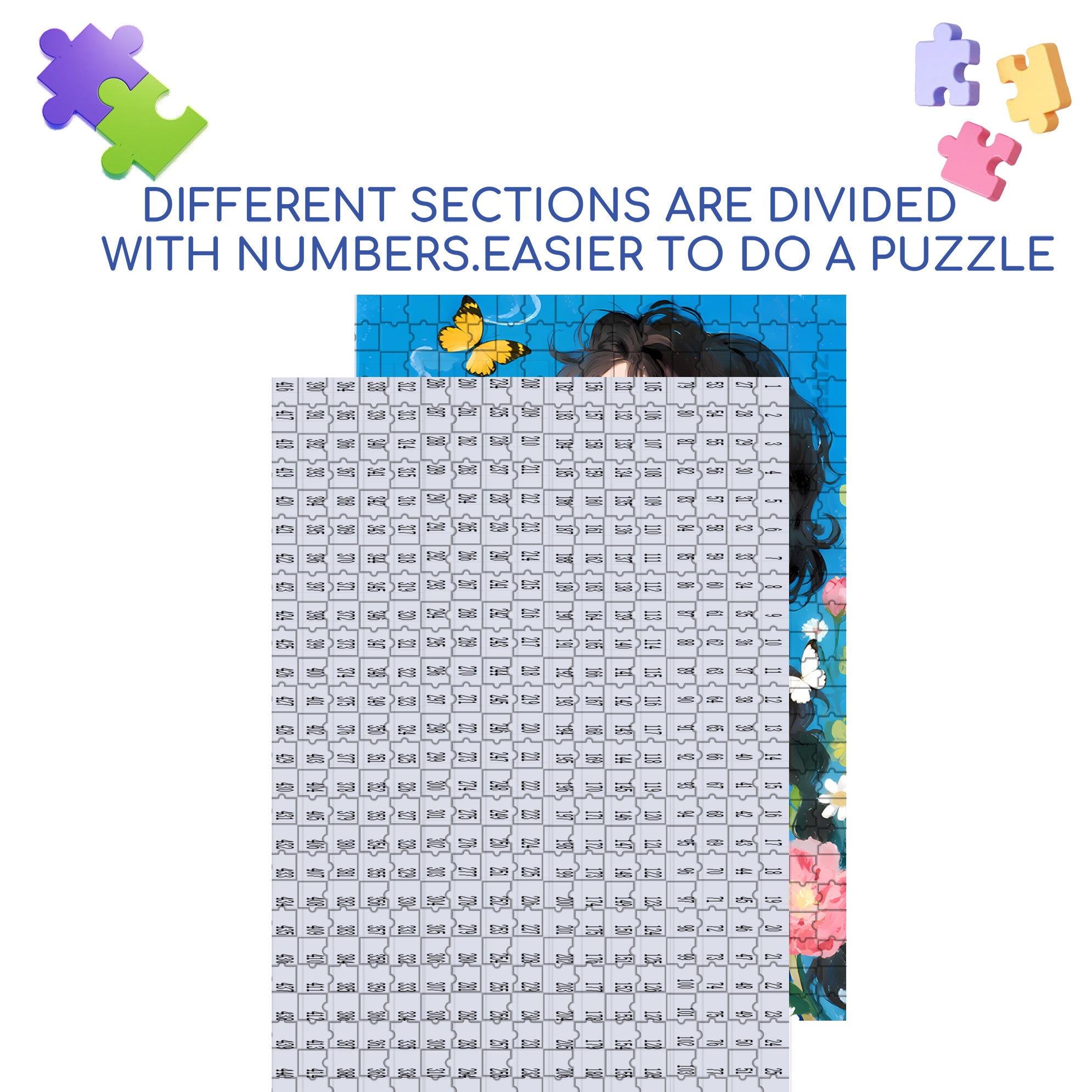 Blue 500pcs/1000pcs Jigsaw Puzzle, Scratch-Resistant, Paper Material, Interactive Family Game & Brain-Boosting DIY Decor, Perfect for Halloween, Christmas & New Year Gifts, Family Puzzle Game