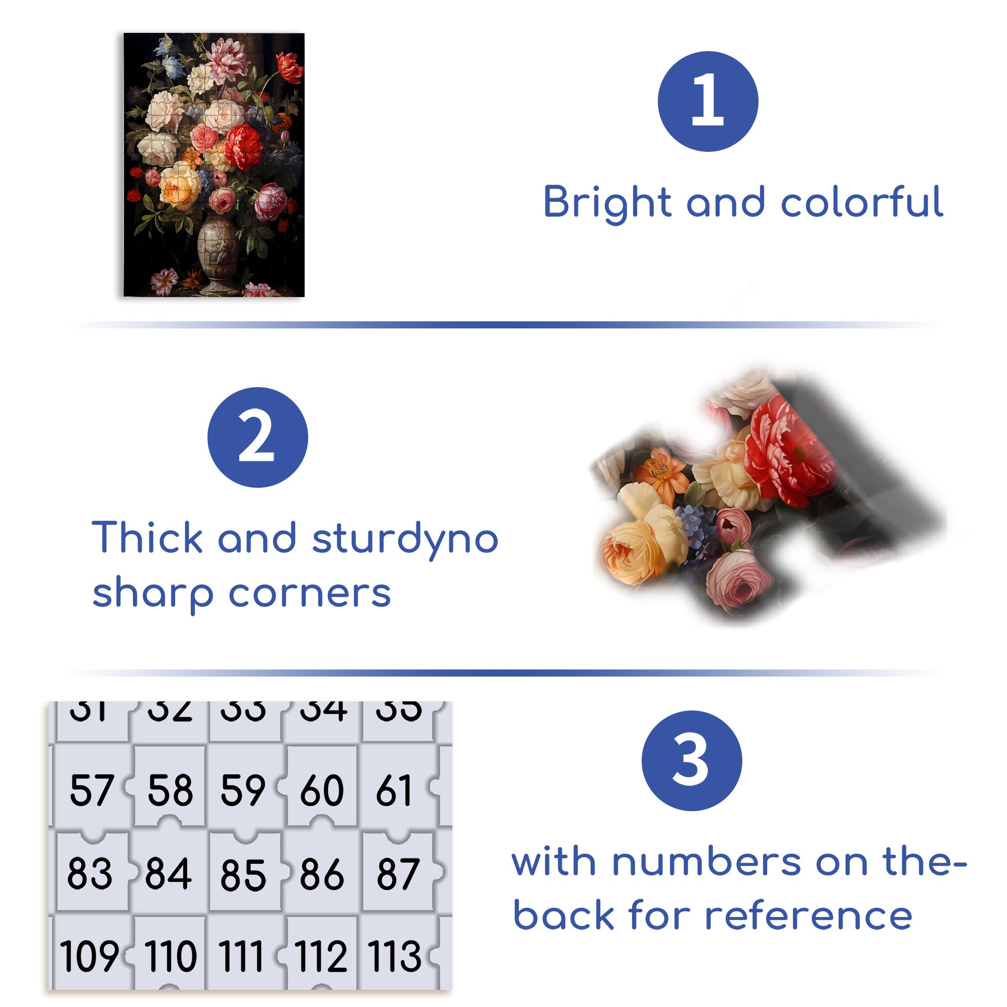 Bouquet 500pcs/1000pcs Jigsaw Puzzle, Scratch-Resistant, Paper Material, Interactive Family Game & Brain-Boosting DIY Decor, Perfect for Halloween, Christmas & New Year Gifts, Family Puzzle Game