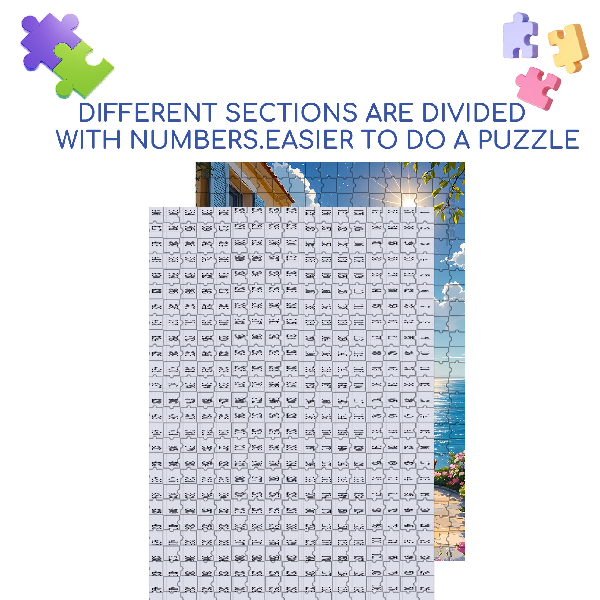 Bright Sunshine 500pcs/1000pcs Jigsaw Puzzle, Scratch-Resistant, Paper Material, Interactive Family Game & Brain-Boosting DIY Decor, Perfect for Halloween, Christmas & New Year Gifts, Family Puzzle Game