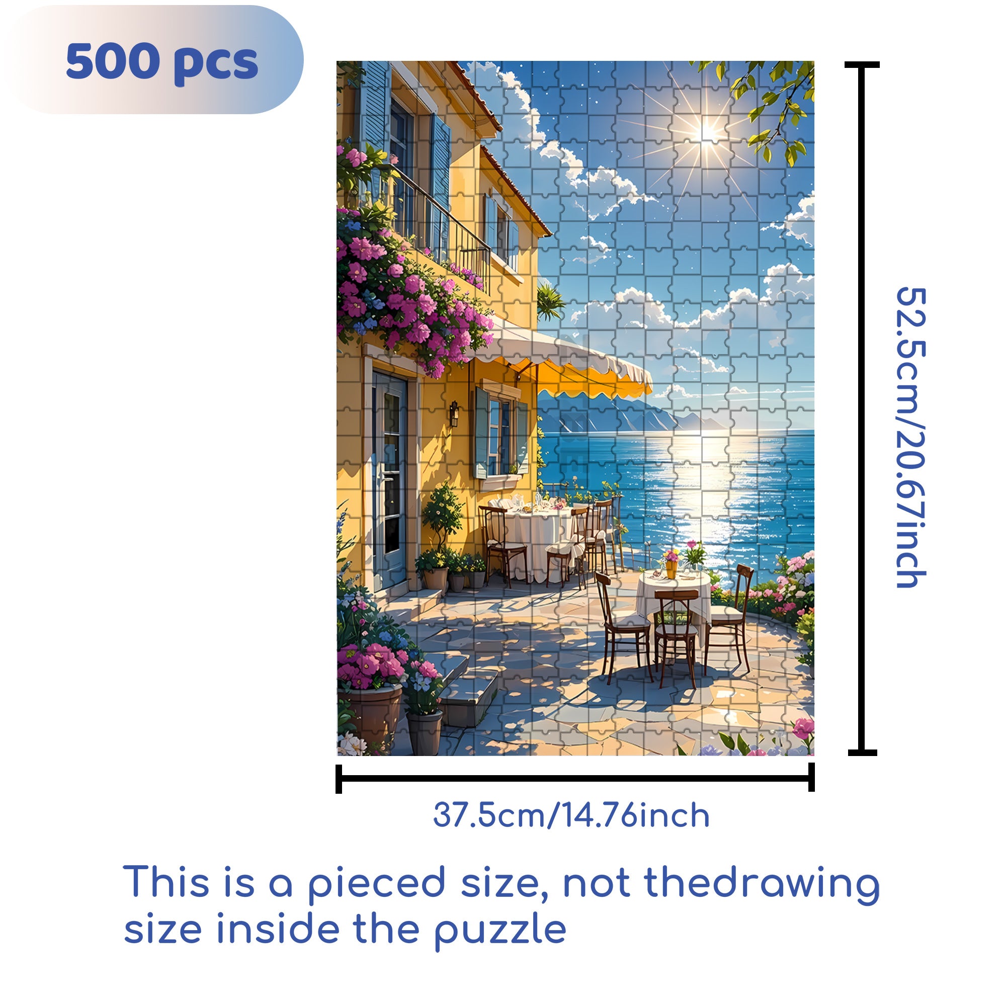 Bright Sunshine 500pcs/1000pcs Jigsaw Puzzle, Scratch-Resistant, Paper Material, Interactive Family Game & Brain-Boosting DIY Decor, Perfect for Halloween, Christmas & New Year Gifts, Family Puzzle Game