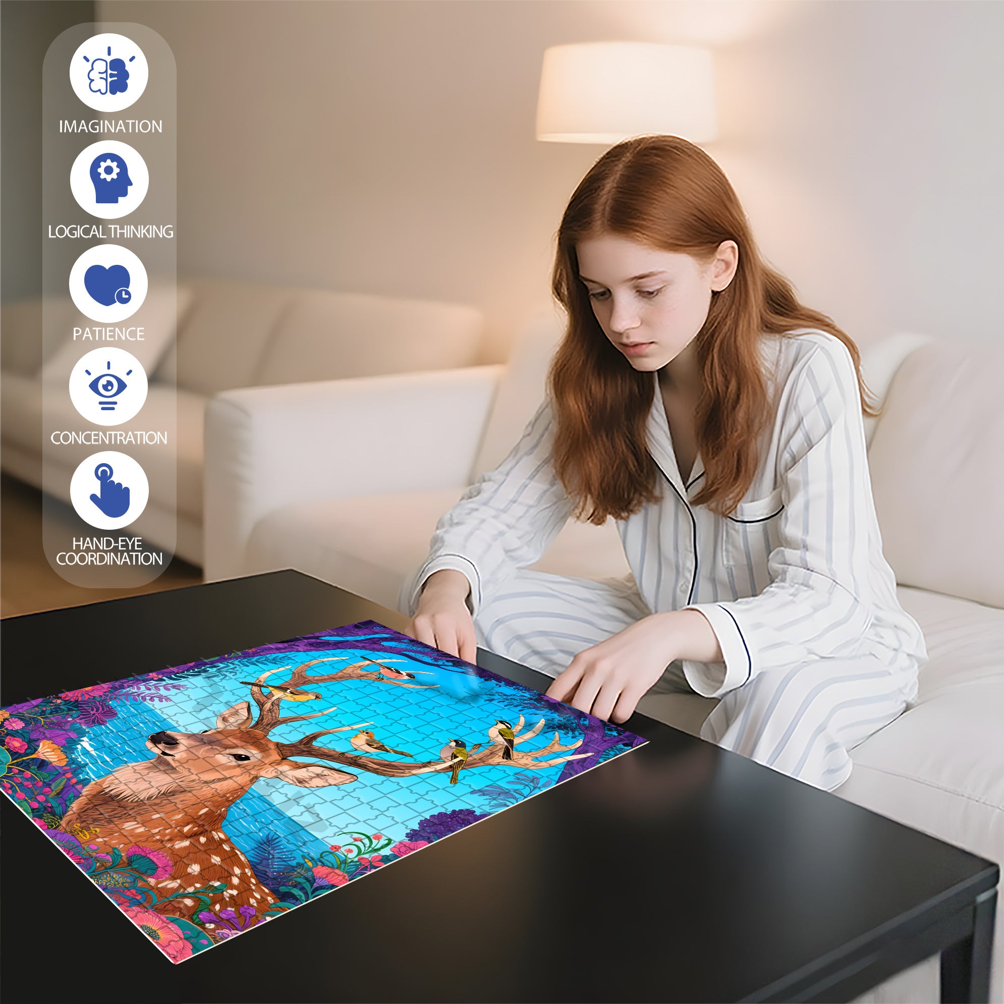 Buck 500pcs/1000pcs Jigsaw Puzzle, Scratch-Resistant, Paper Material, Interactive Family Game & Brain-Boosting DIY Decor, Perfect for Halloween, Christmas & New Year Gifts, Family Puzzle Game