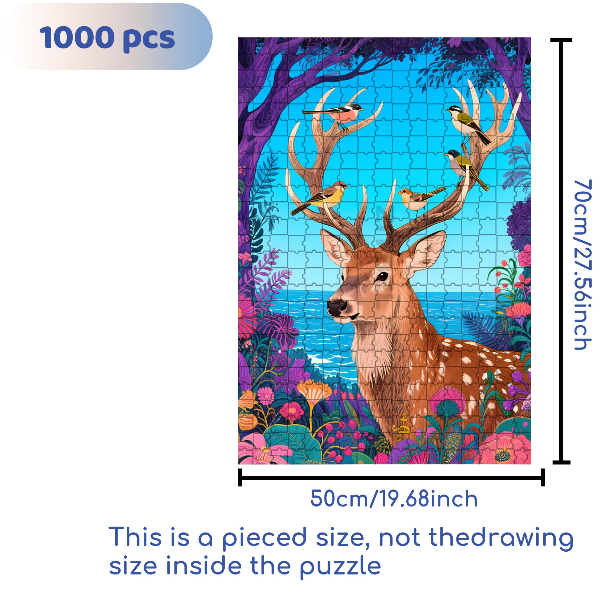 Buck 500pcs/1000pcs Jigsaw Puzzle, Scratch-Resistant, Paper Material, Interactive Family Game & Brain-Boosting DIY Decor, Perfect for Halloween, Christmas & New Year Gifts, Family Puzzle Game