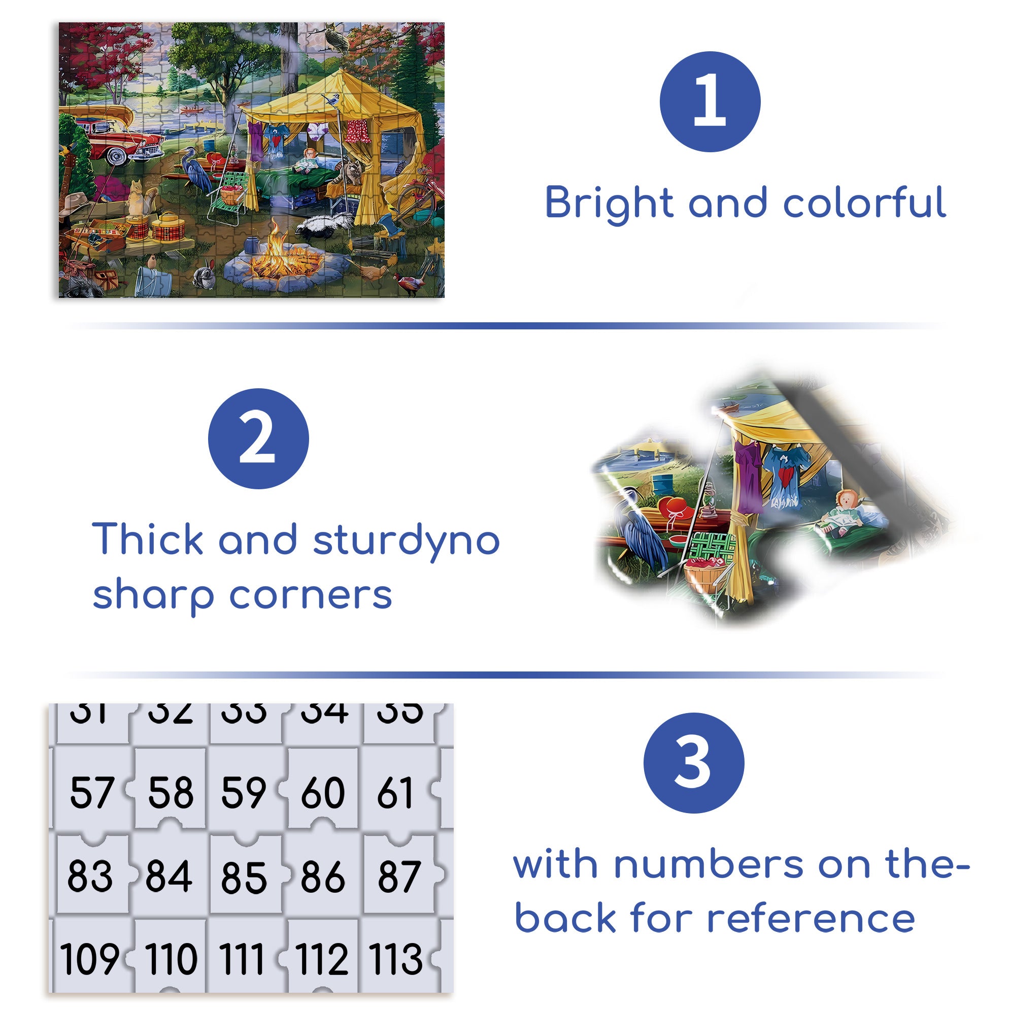 Camping 500pcs/1000pcs Jigsaw Puzzle, Scratch-Resistant, Paper Material, Interactive Family Game & Brain-Boosting DIY Decor, Perfect for Halloween, Christmas & New Year Gifts, Family Puzzle Game