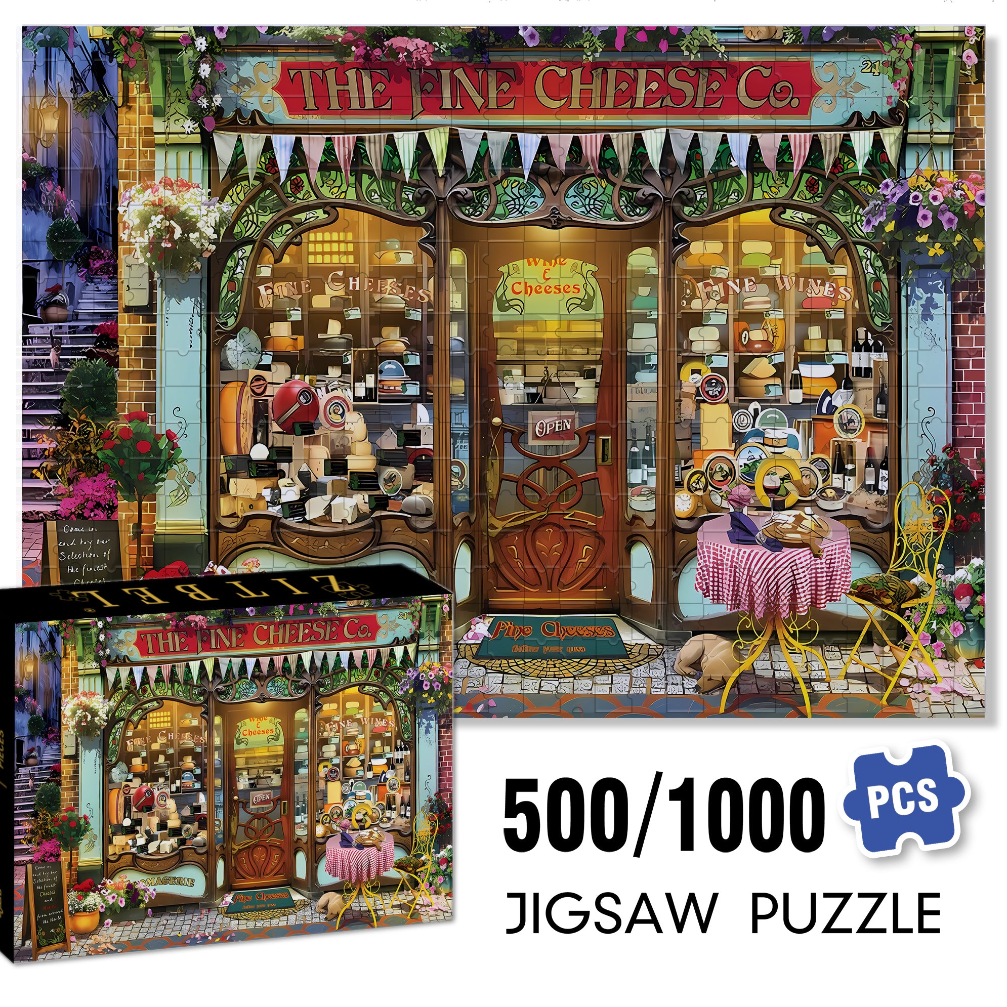Cheese 500pcs/1000pcs Jigsaw Puzzle, Scratch-Resistant, Paper Material, Interactive Family Game & Brain-Boosting DIY Decor, Perfect for Halloween, Christmas & New Year Gifts, Family Puzzle Game