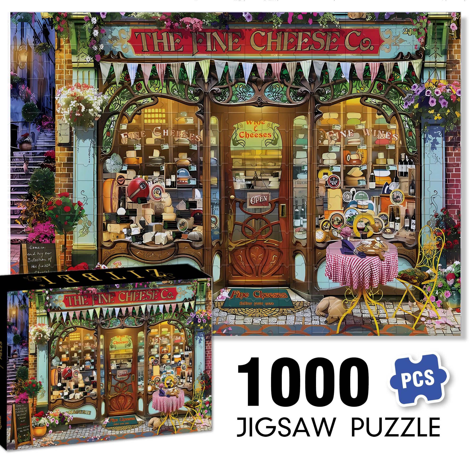Cheese 500pcs/1000pcs Jigsaw Puzzle, Scratch-Resistant, Paper Material, Interactive Family Game & Brain-Boosting DIY Decor, Perfect for Halloween, Christmas & New Year Gifts, Family Puzzle Game