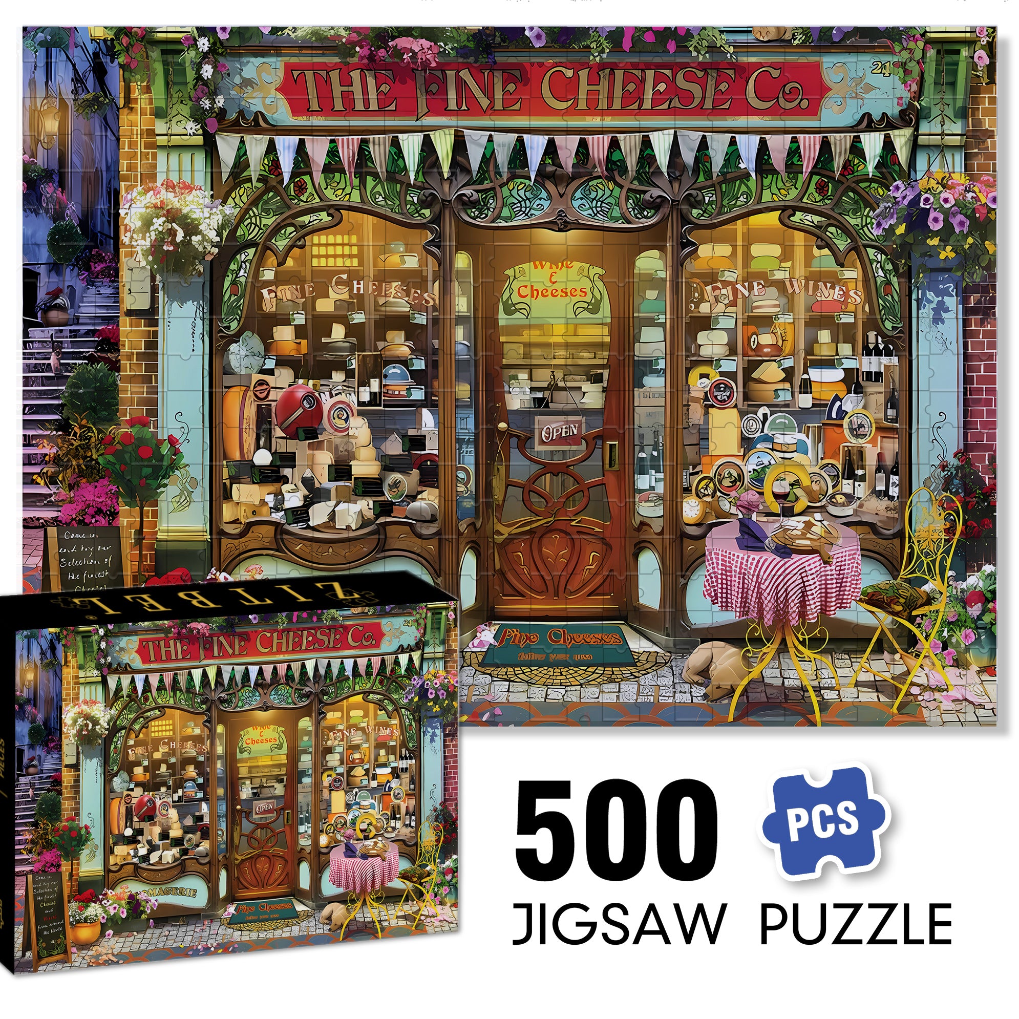 Cheese 500pcs/1000pcs Jigsaw Puzzle, Scratch-Resistant, Paper Material, Interactive Family Game & Brain-Boosting DIY Decor, Perfect for Halloween, Christmas & New Year Gifts, Family Puzzle Game