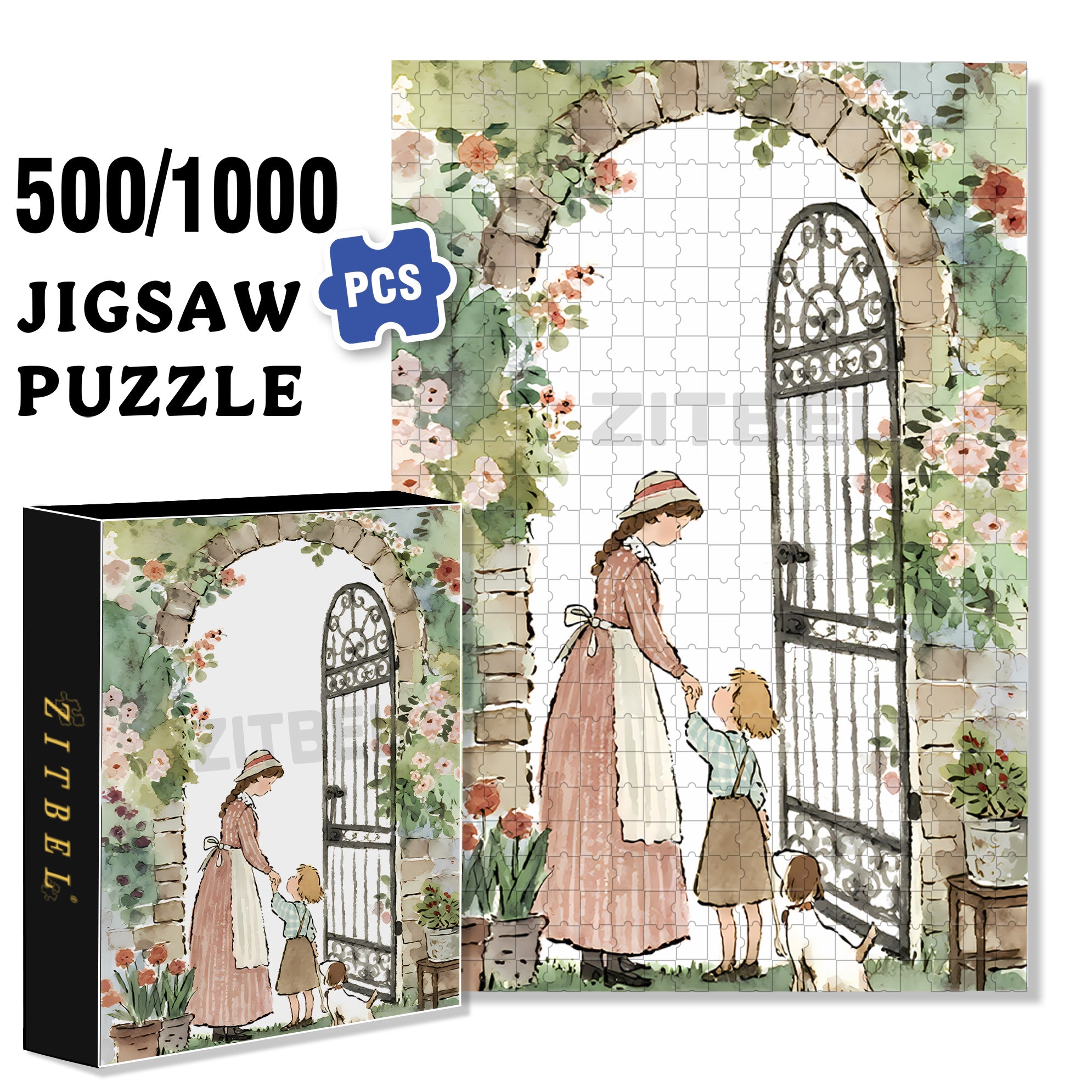 Childhood 500pcs/1000pcs Jigsaw Puzzle, Scratch-Resistant, Paper Material, Interactive Family Game & Brain-Boosting DIY Decor, Perfect for Halloween, Christmas & New Year Gifts, Family Puzzle Game