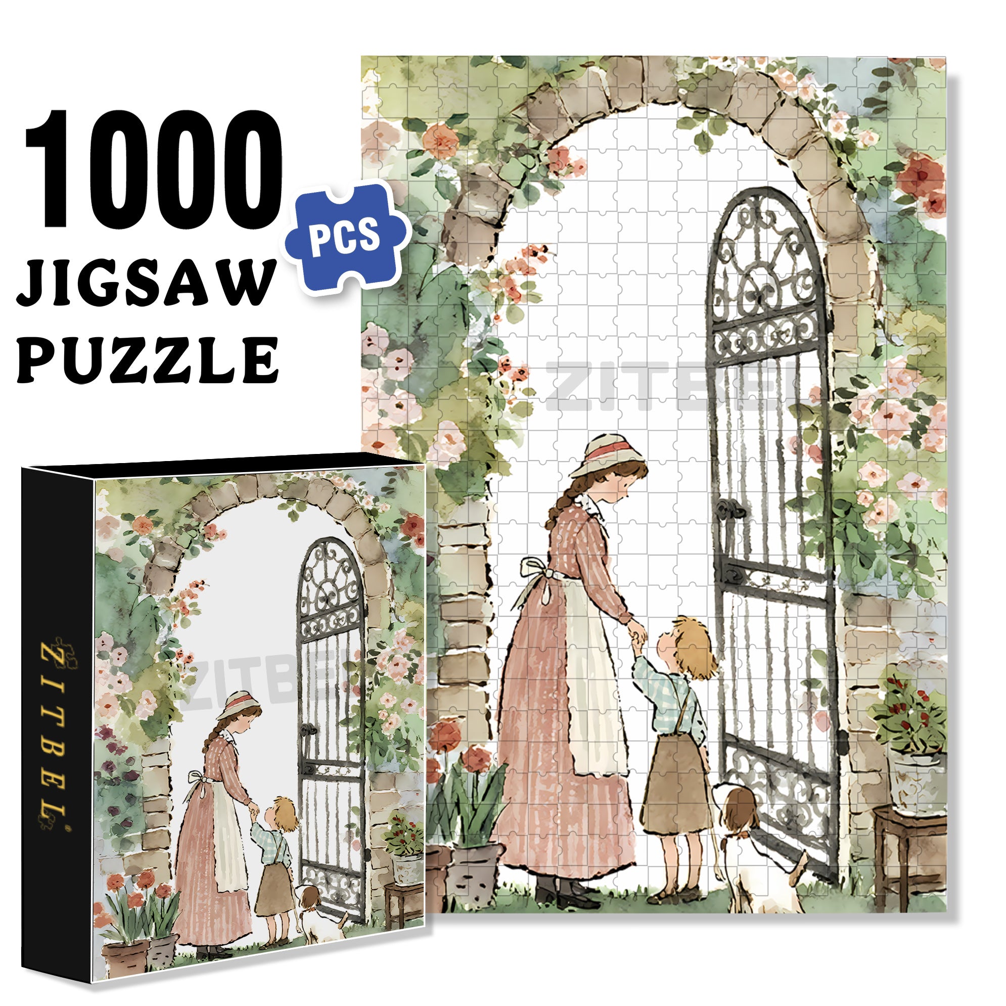 Childhood 500pcs/1000pcs Jigsaw Puzzle, Scratch-Resistant, Paper Material, Interactive Family Game & Brain-Boosting DIY Decor, Perfect for Halloween, Christmas & New Year Gifts, Family Puzzle Game