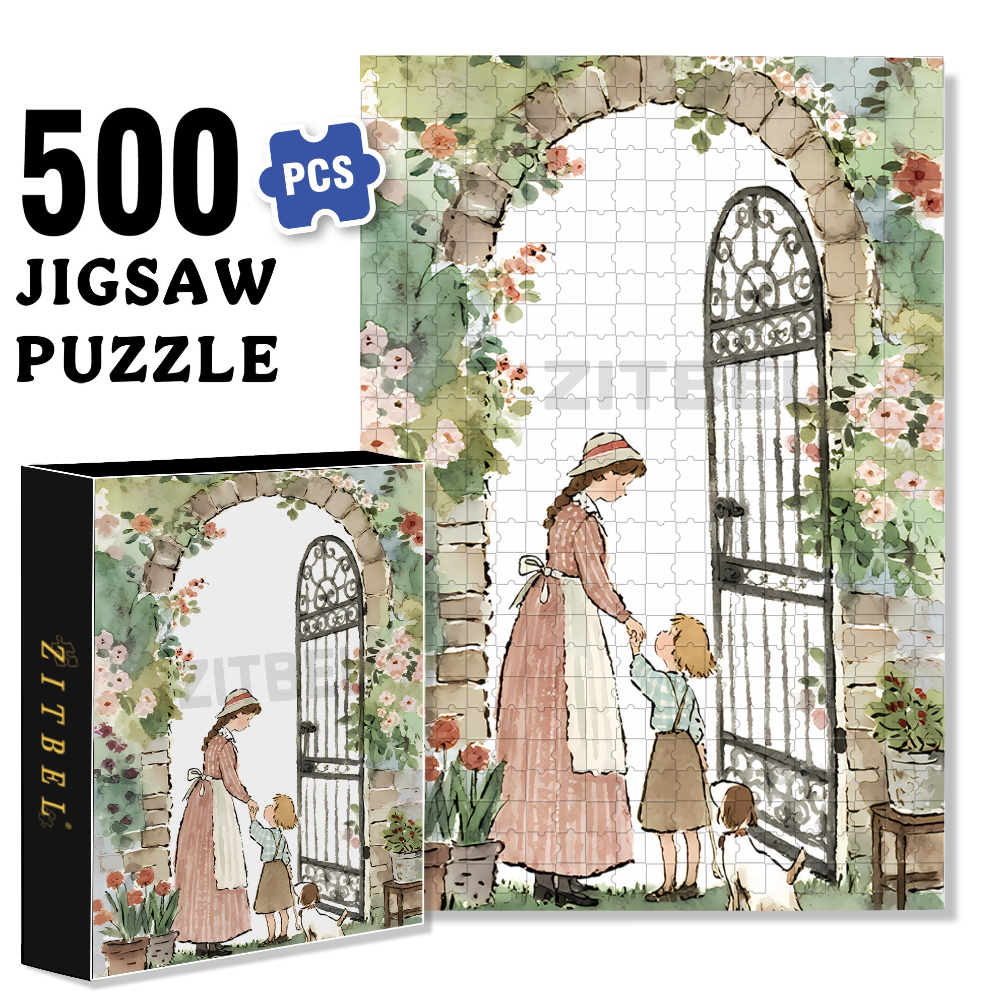 Childhood 500pcs/1000pcs Jigsaw Puzzle, Scratch-Resistant, Paper Material, Interactive Family Game & Brain-Boosting DIY Decor, Perfect for Halloween, Christmas & New Year Gifts, Family Puzzle Game
