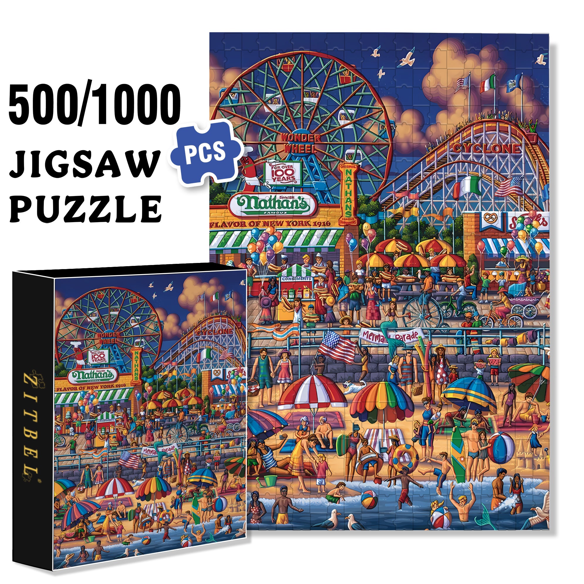 Cityscap 500pcs/1000pcs Jigsaw Puzzle, Scratch-Resistant, Paper Material, Interactive Family Game & Brain-Boosting DIY Decor, Perfect for Halloween, Christmas & New Year Gifts, Family Puzzle Game