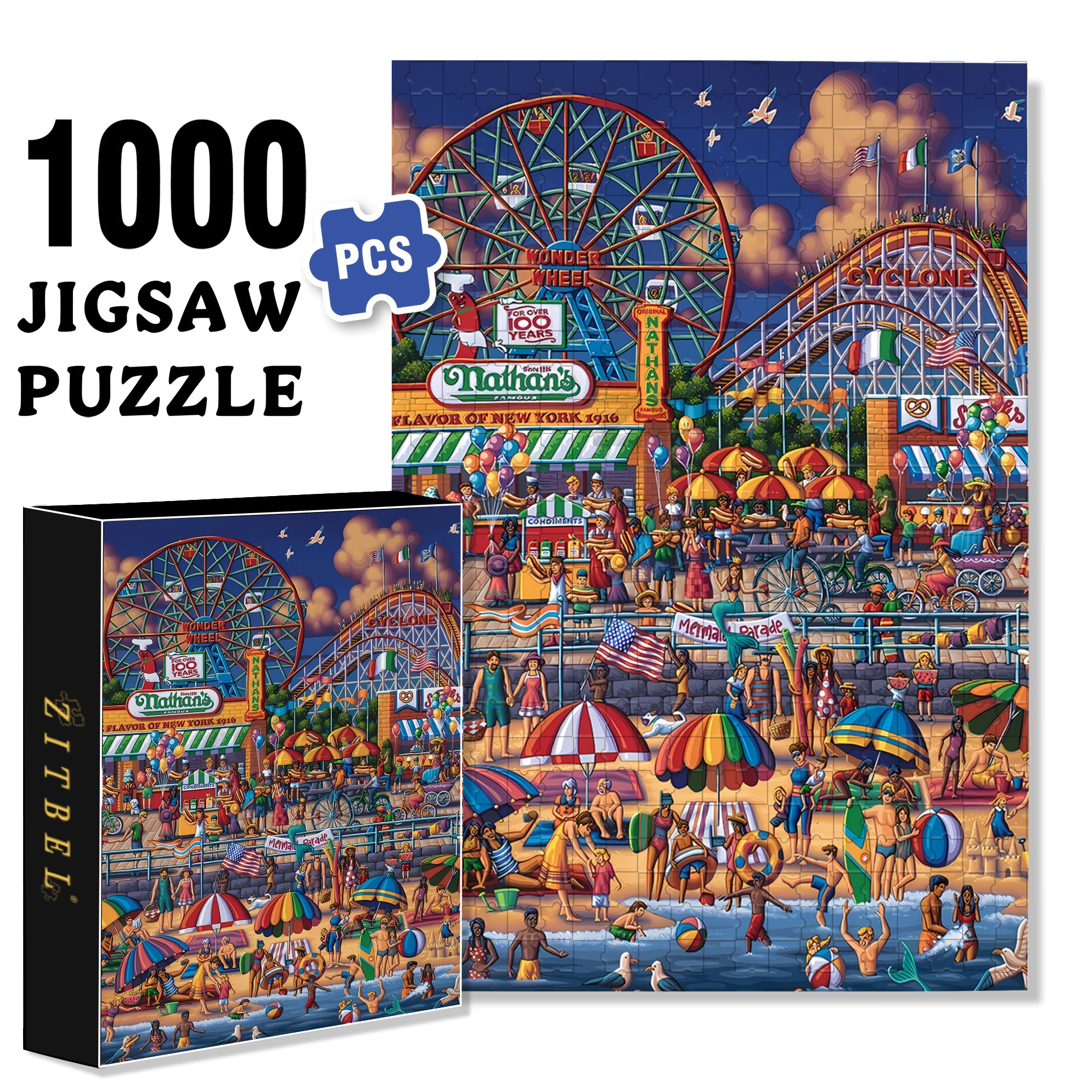 Cityscap 500pcs/1000pcs Jigsaw Puzzle, Scratch-Resistant, Paper Material, Interactive Family Game & Brain-Boosting DIY Decor, Perfect for Halloween, Christmas & New Year Gifts, Family Puzzle Game