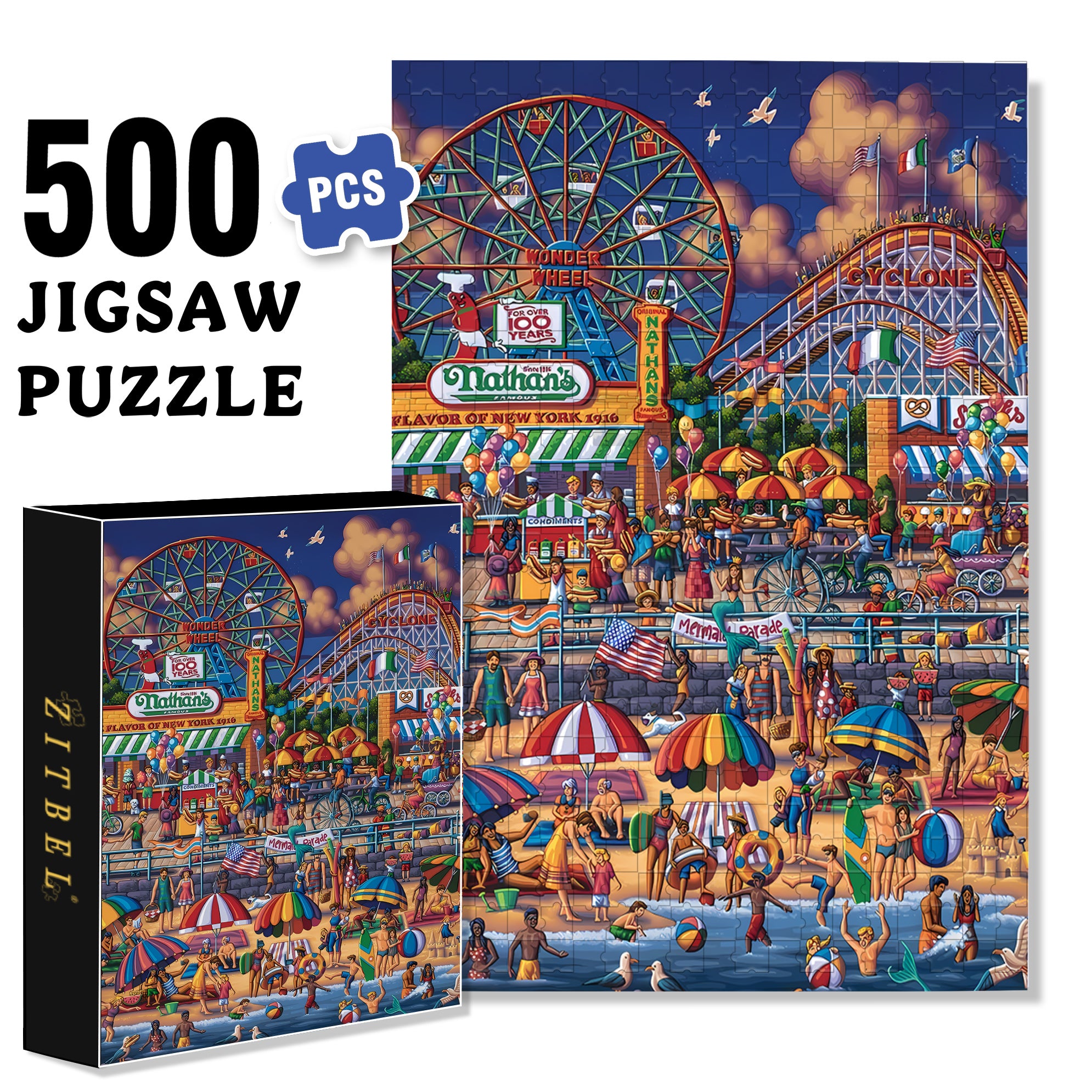 Cityscap 500pcs/1000pcs Jigsaw Puzzle, Scratch-Resistant, Paper Material, Interactive Family Game & Brain-Boosting DIY Decor, Perfect for Halloween, Christmas & New Year Gifts, Family Puzzle Game