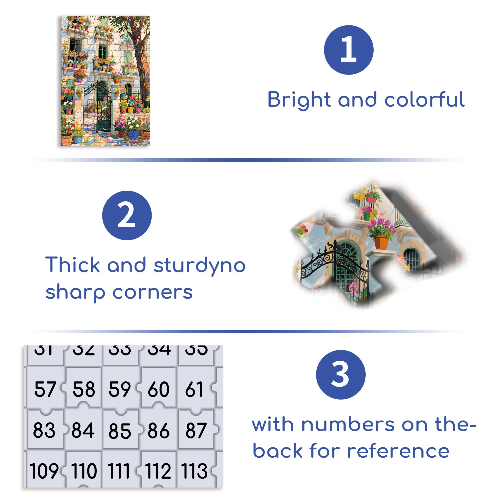 Colorful Courtyard 500pcs/1000pcs Jigsaw Puzzle, Scratch-Resistant, Paper Material, Interactive Family Game & Brain-Boosting DIY Decor, Perfect for Halloween, Christmas & New Year Gifts, Family Puzzle Game