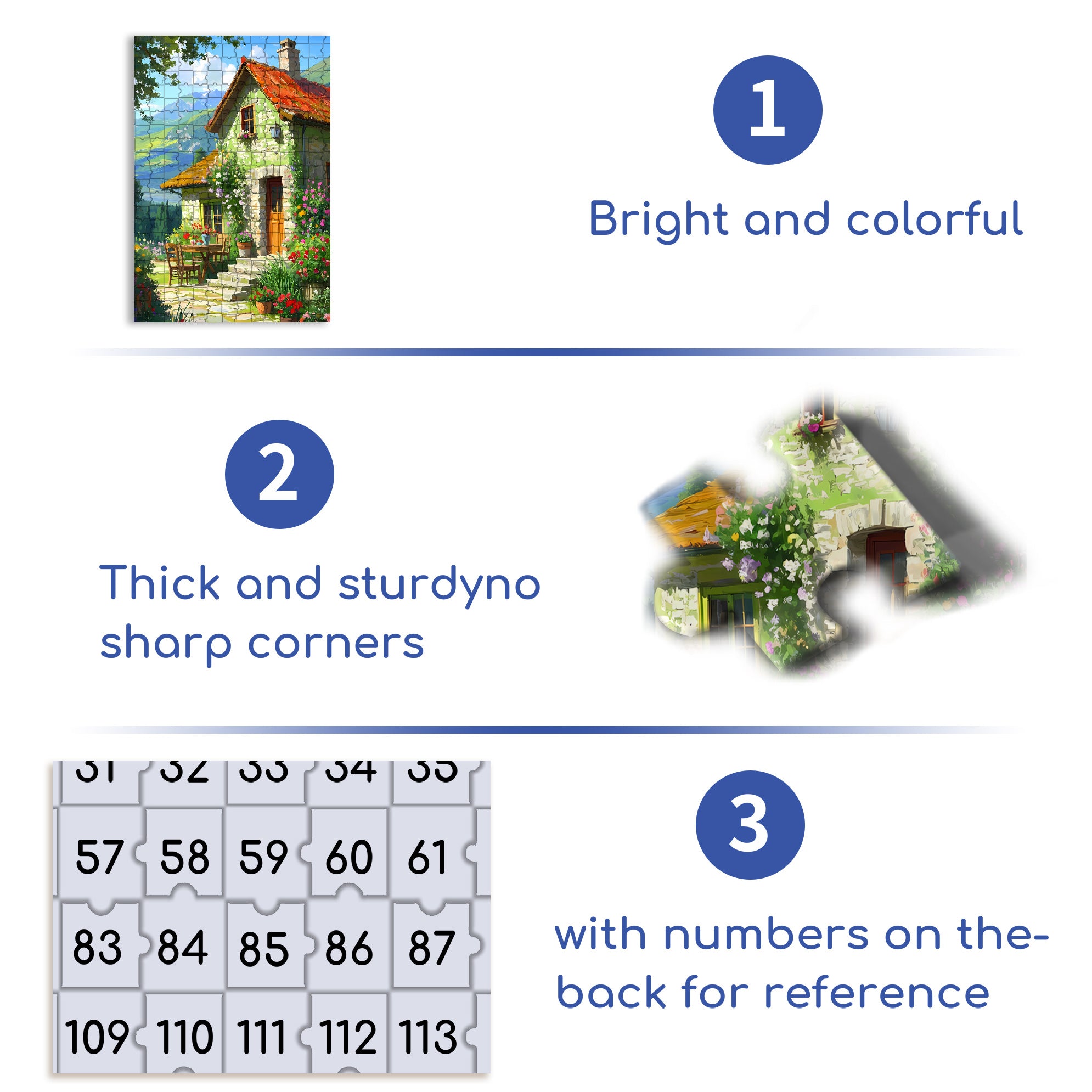 Country Cottage 500pcs/1000pcs Jigsaw Puzzle, Scratch-Resistant, Paper Material, Interactive Family Game & Brain-Boosting DIY Decor, Perfect for Halloween, Christmas & New Year Gifts, Family Puzzle Game
